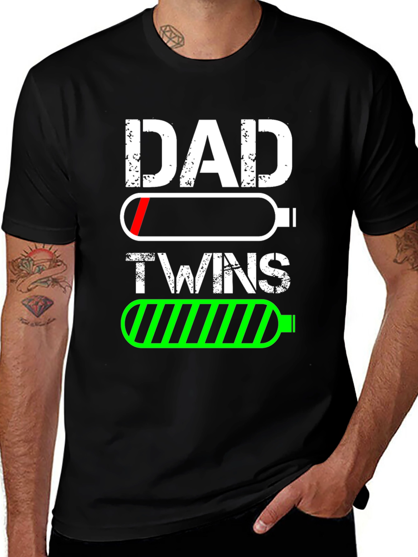 Dad Twins Battery T-Shirt