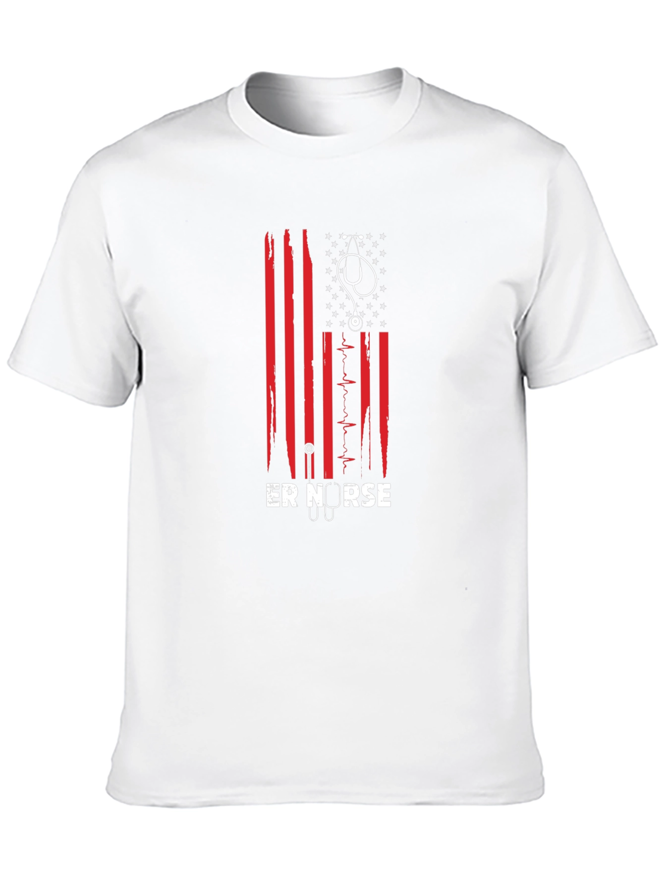 ER Nurse American Flag Graphic T-Shirt