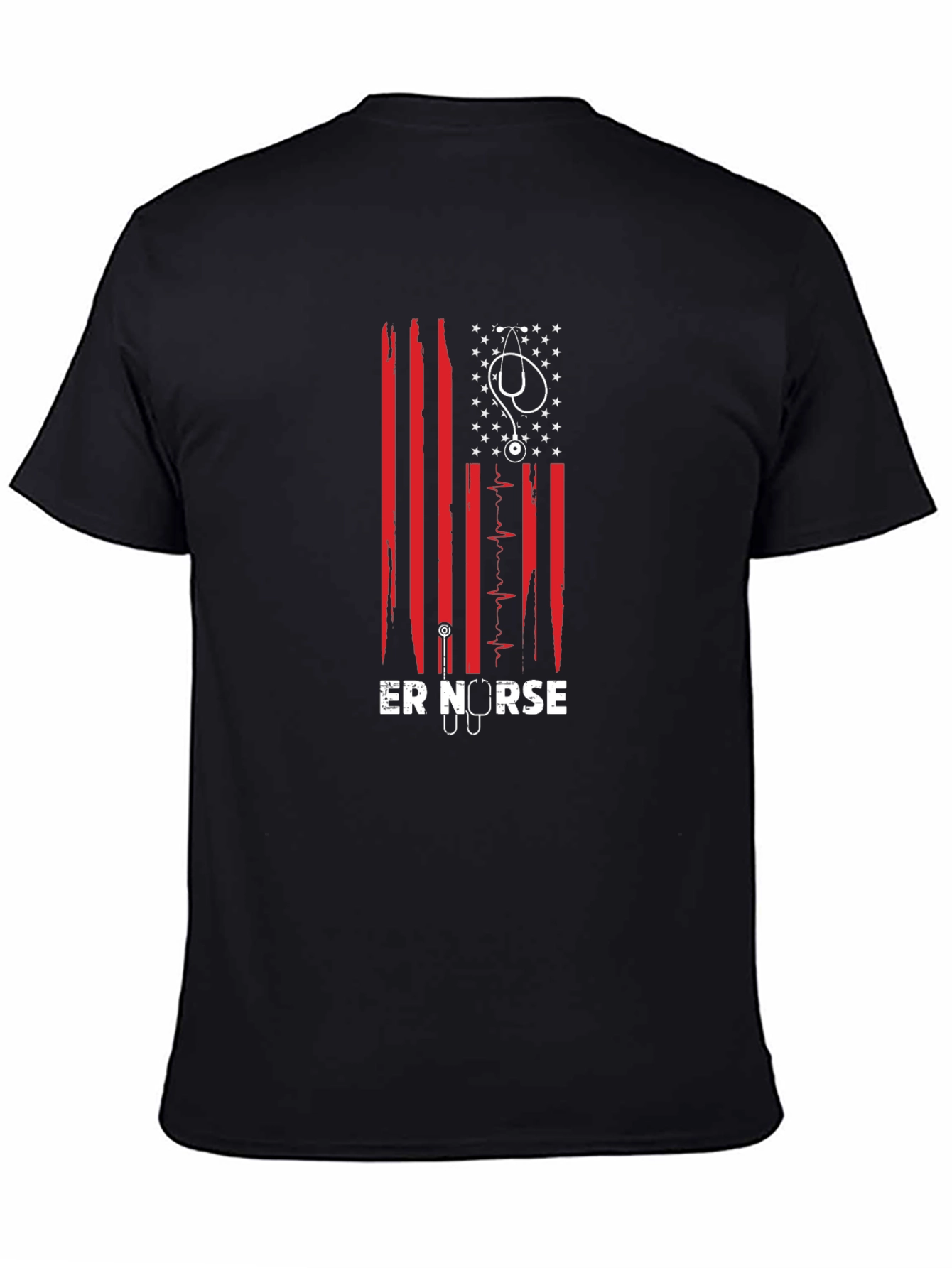 ER Nurse American Flag Graphic T-Shirt