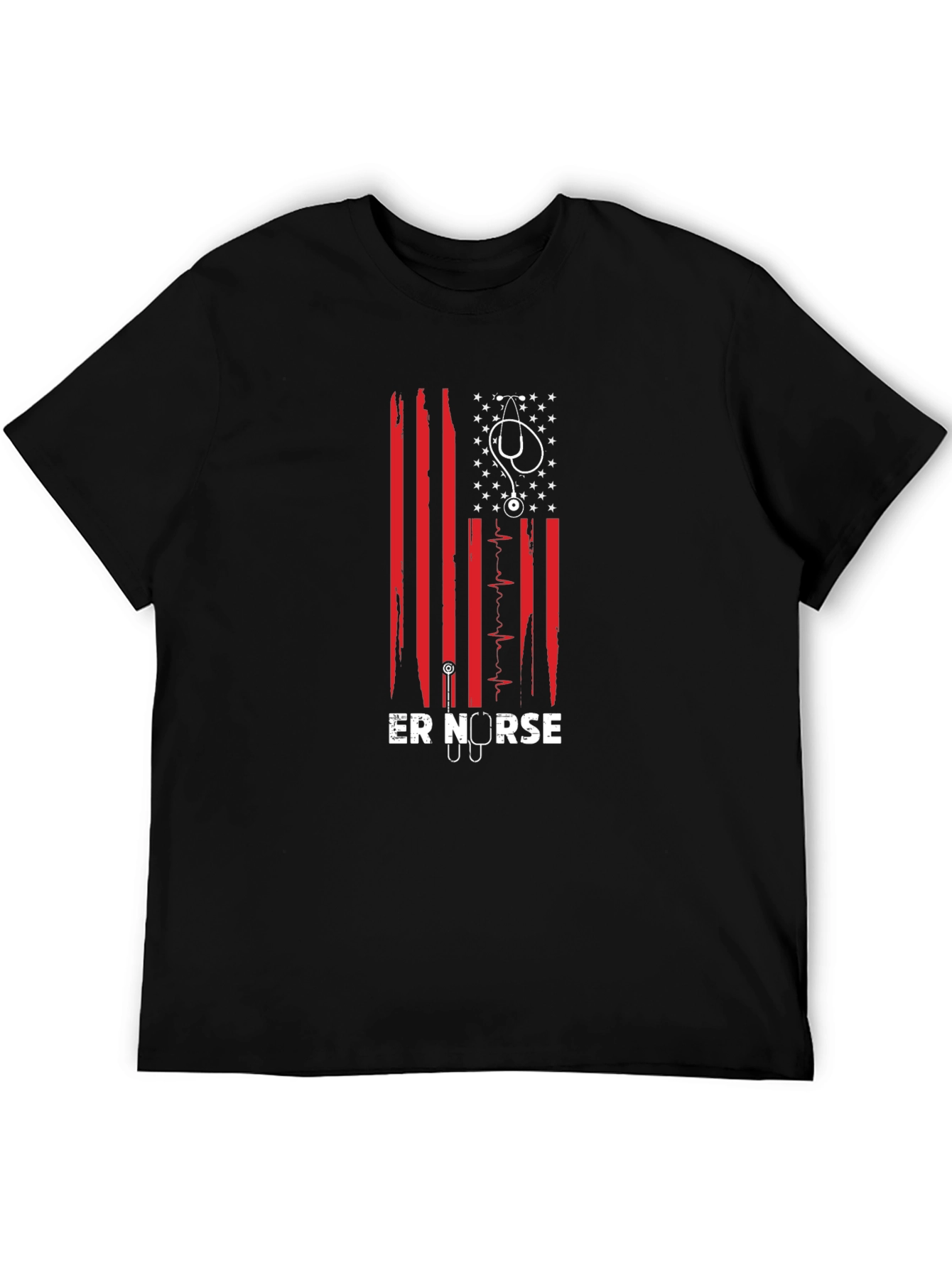 ER Nurse American Flag Graphic T-Shirt