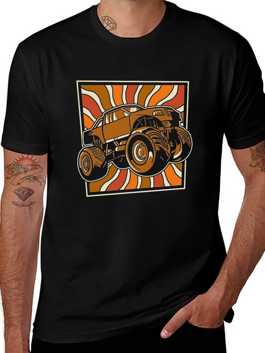 Retro Monster Truck Graphic Tee - Black