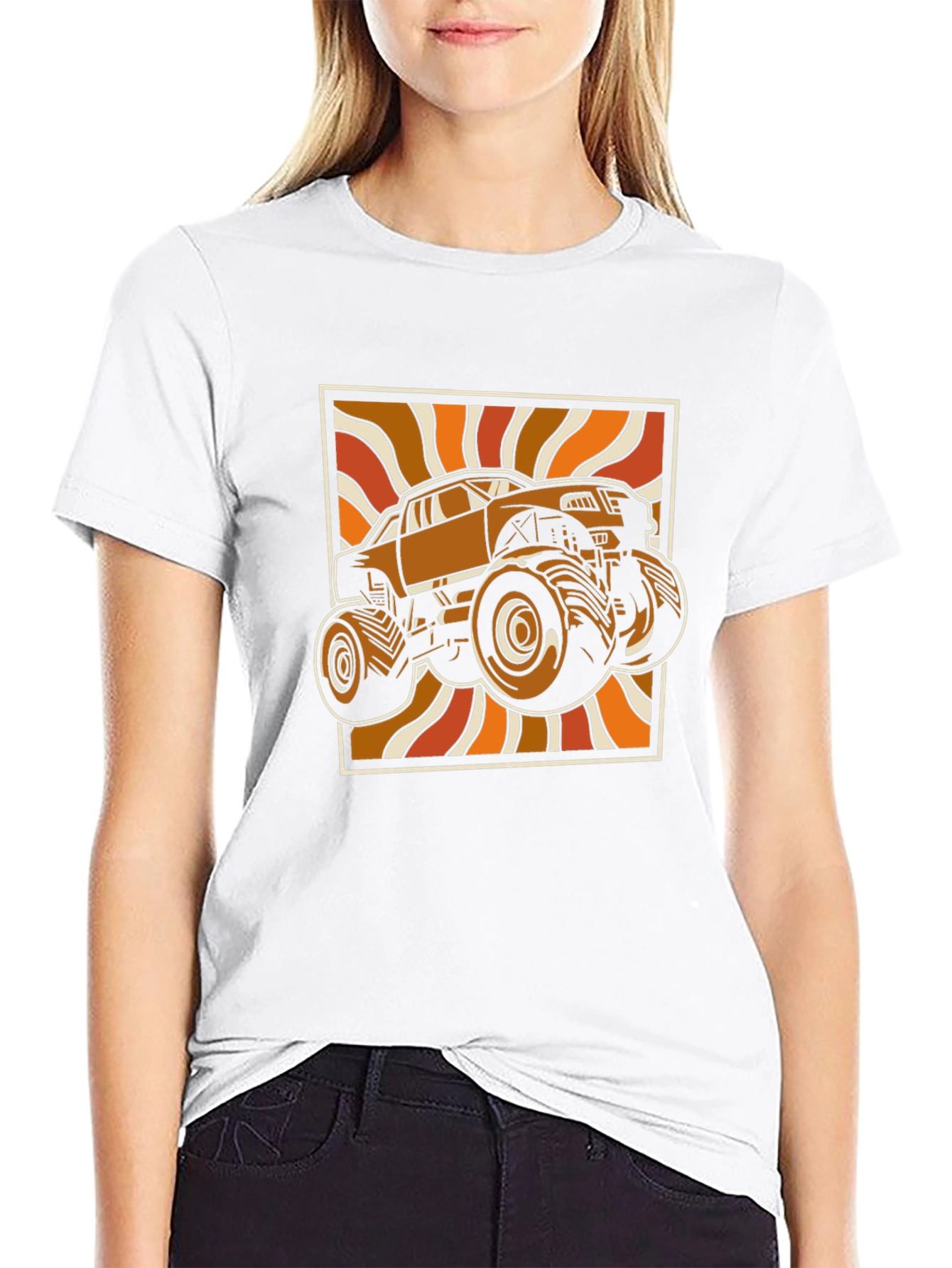 Retro Monster Truck Graphic Tee - Black