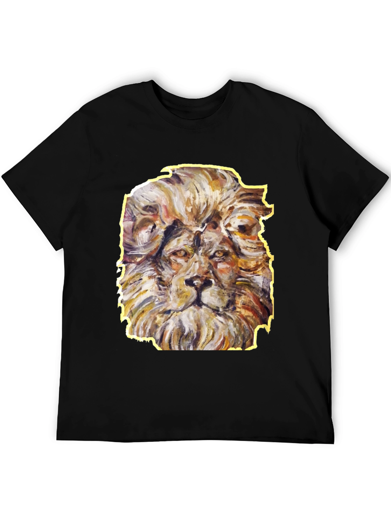 Lion Graphic Tee - Artistic Animal Print Shirt