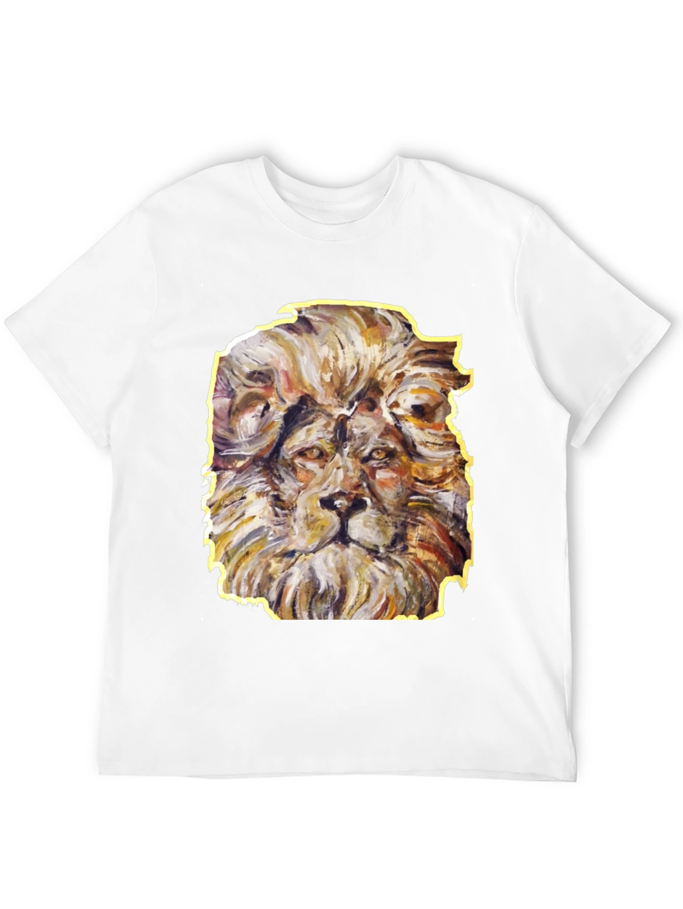 Lion Graphic Tee - Artistic Animal Print Shirt