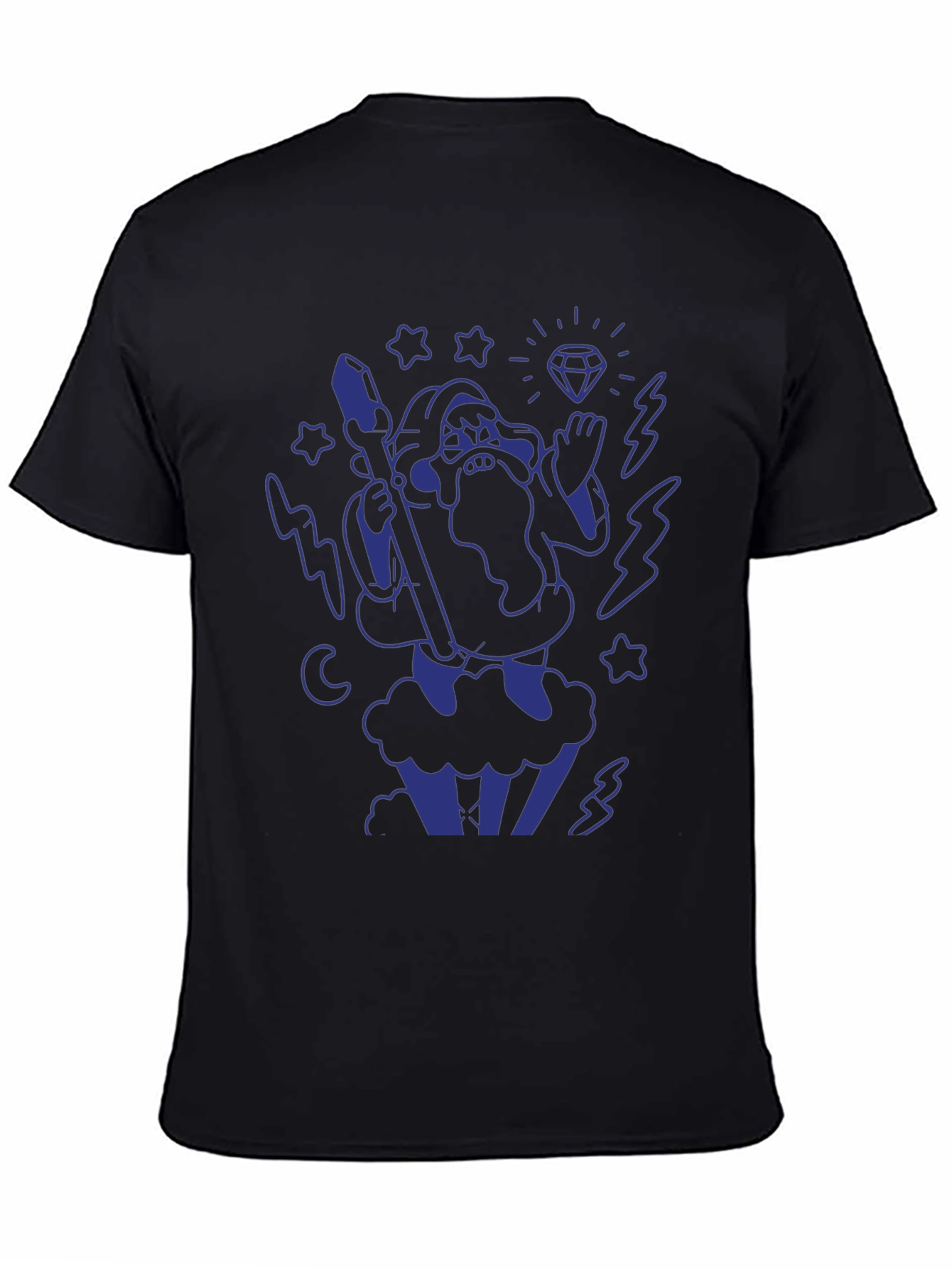 Wizard Graphic T-Shirt - Black Cotton Tee