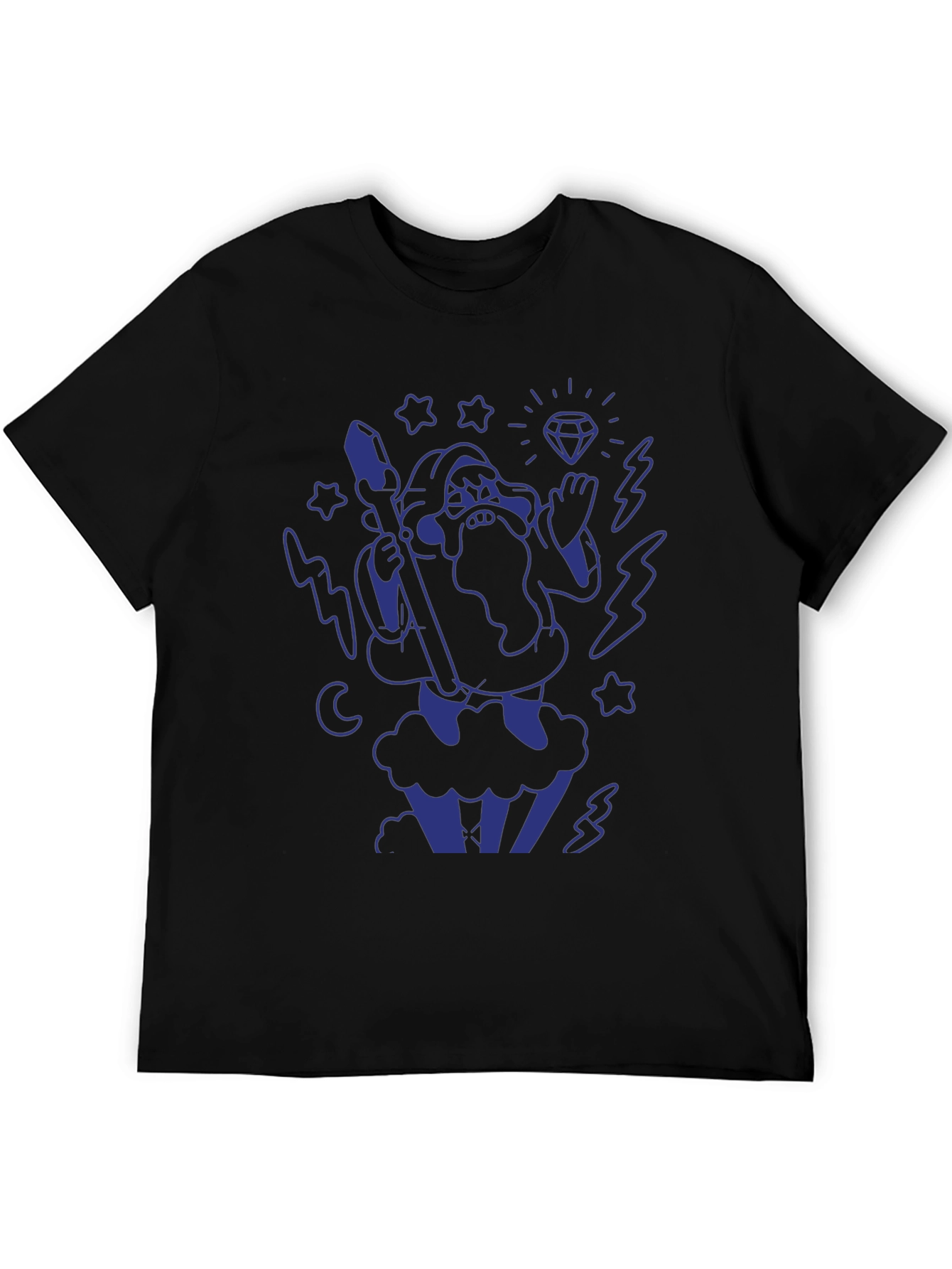 Wizard Graphic T-Shirt - Black Cotton Tee