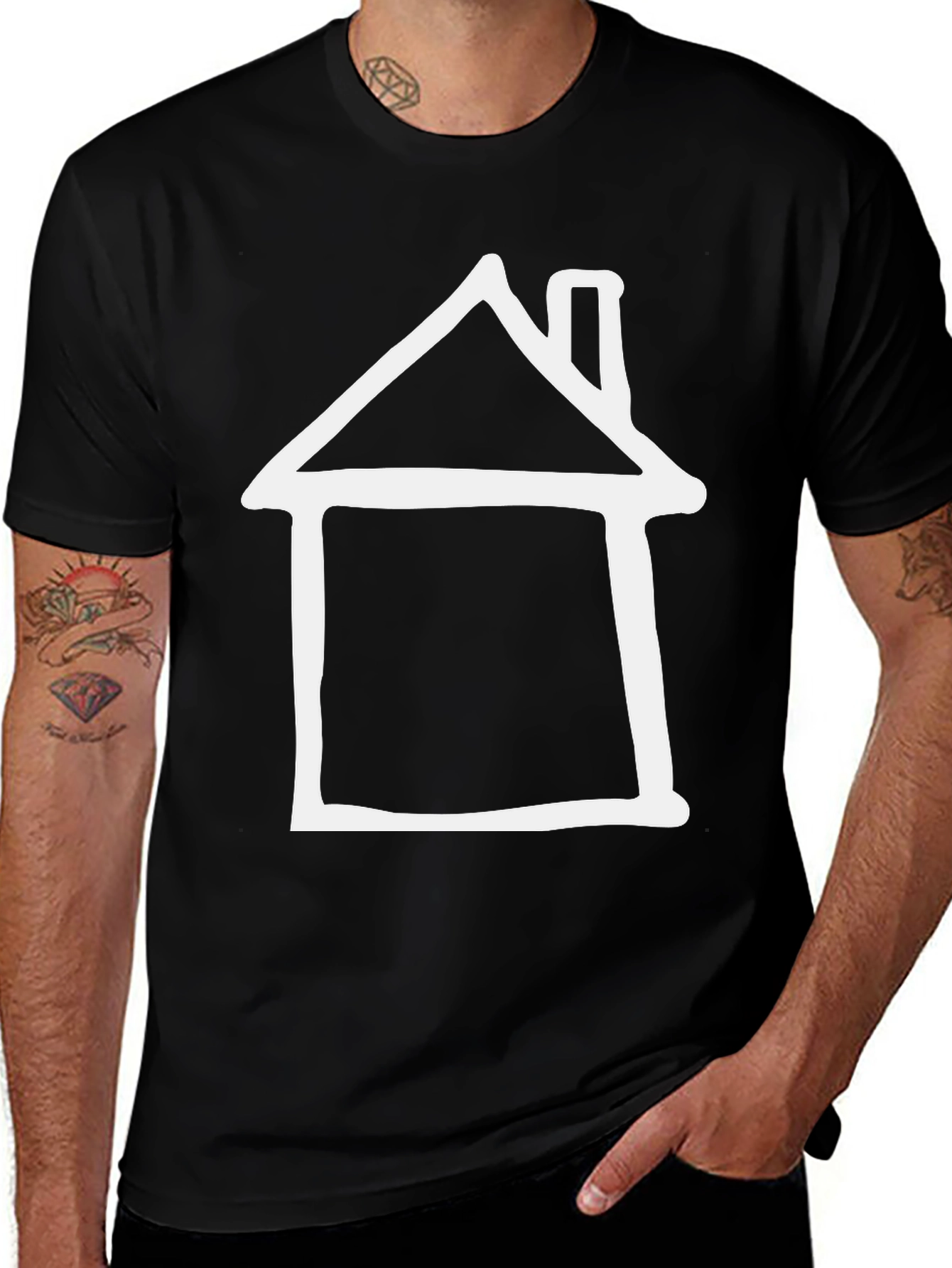 Minimalist House Graphic Tee - Modern Style