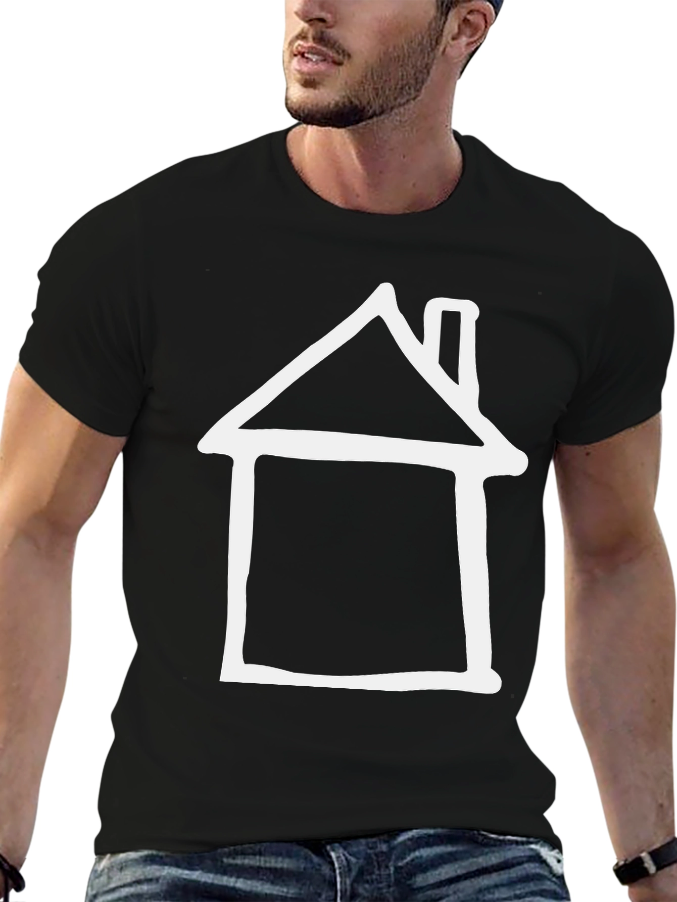 Minimalist House Graphic Tee - Modern Style