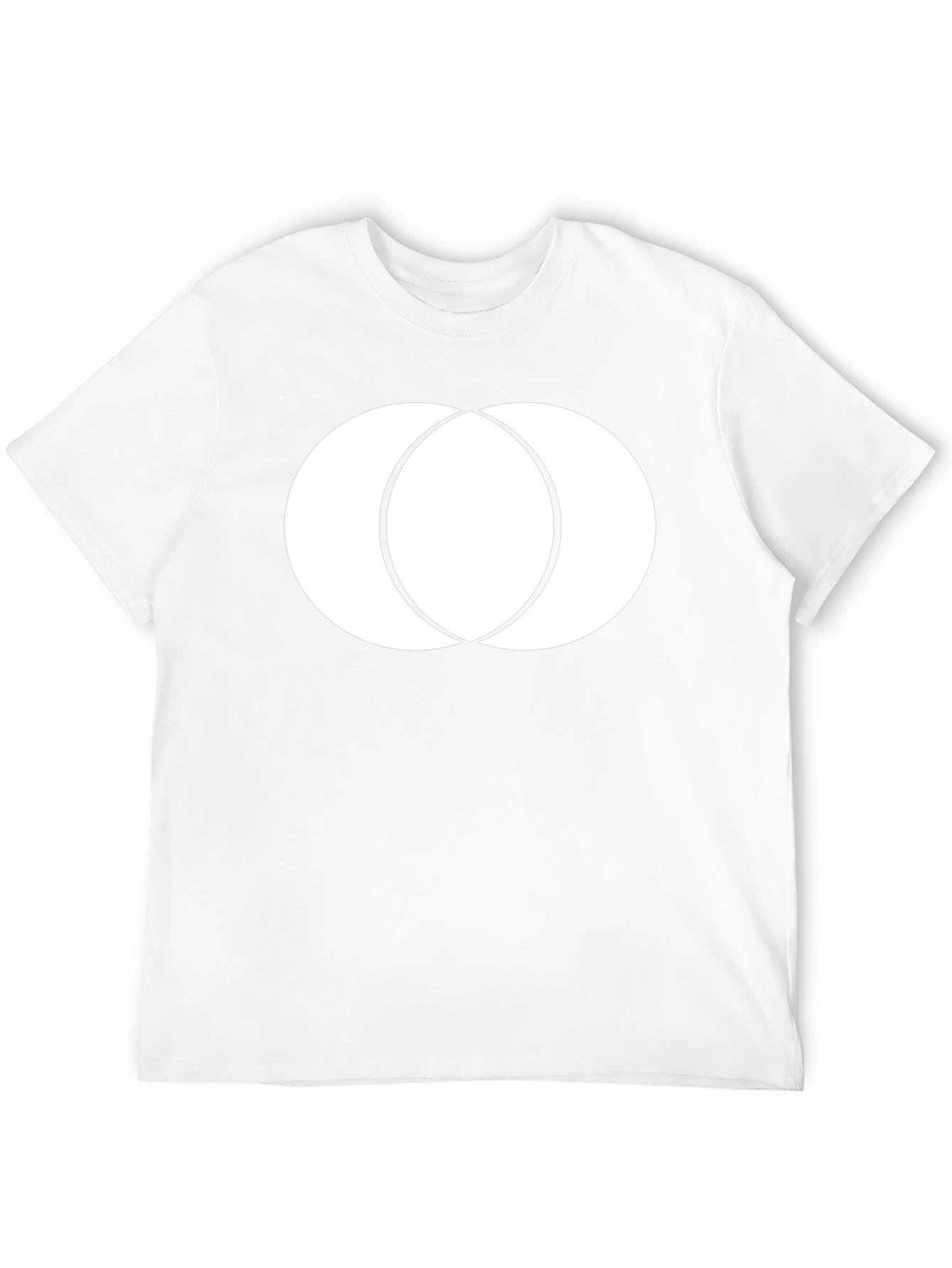 Modern Overlapping Circles Graphic Tee - Black