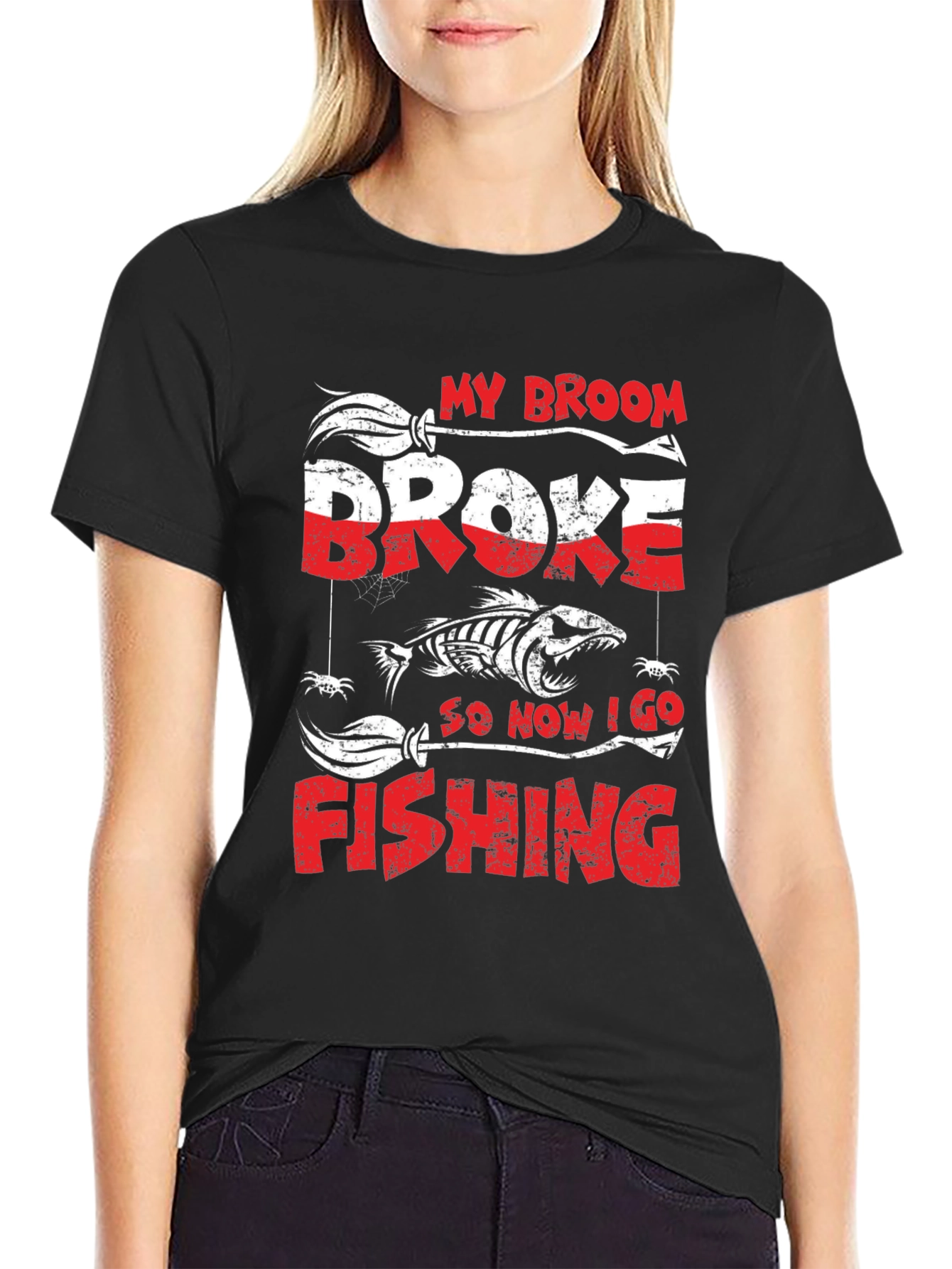 My Broom Broke Fishing T-Shirt