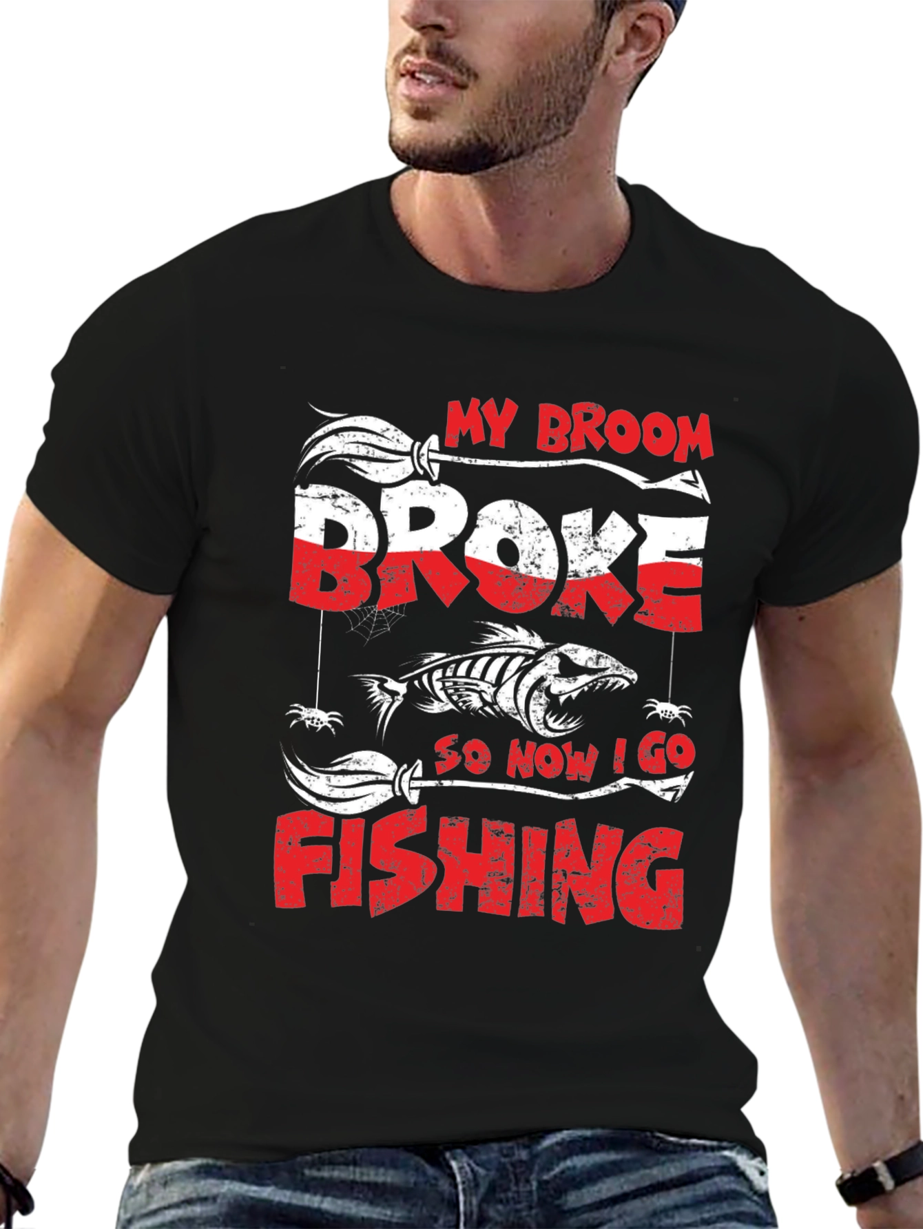 My Broom Broke Fishing T-Shirt