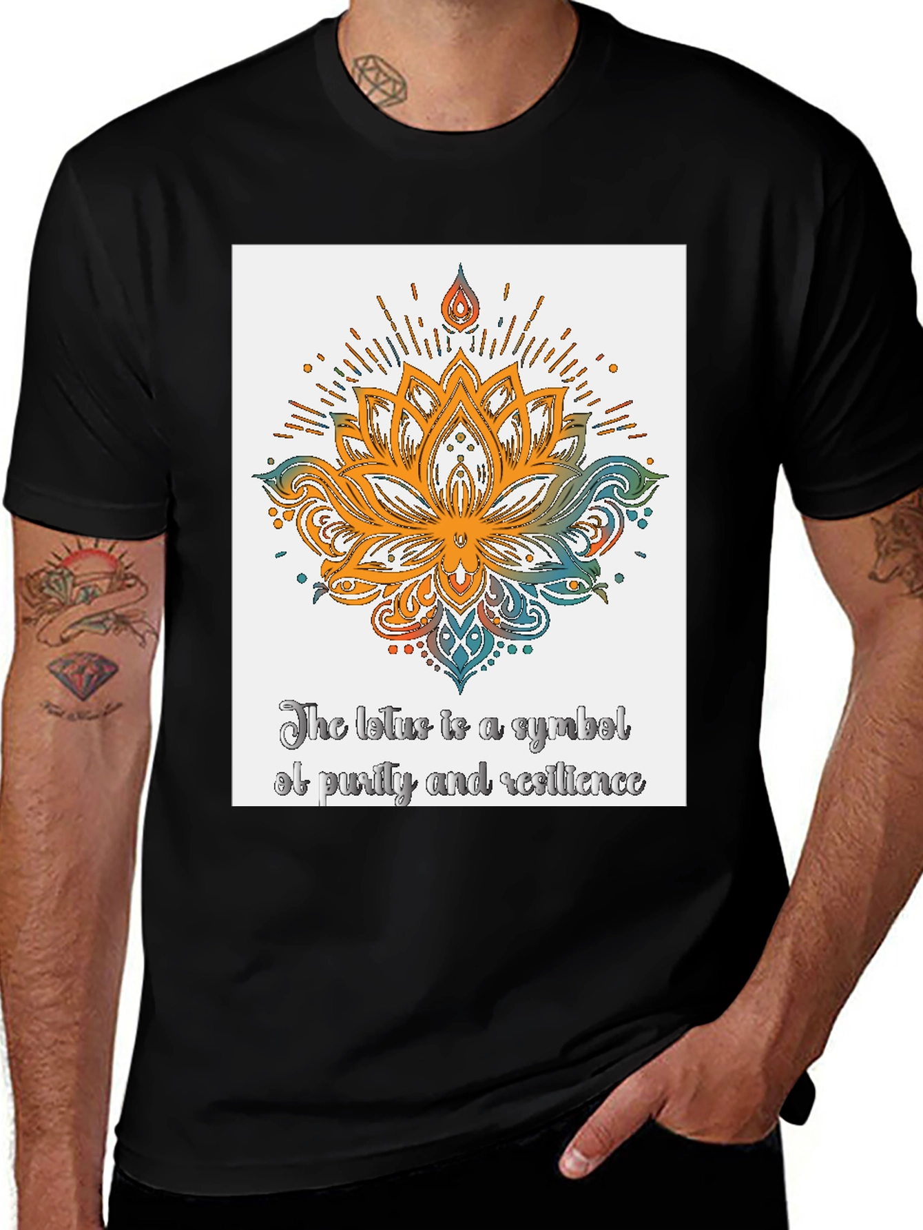 Lotus Symbol T-Shirt - Purity and Resilience