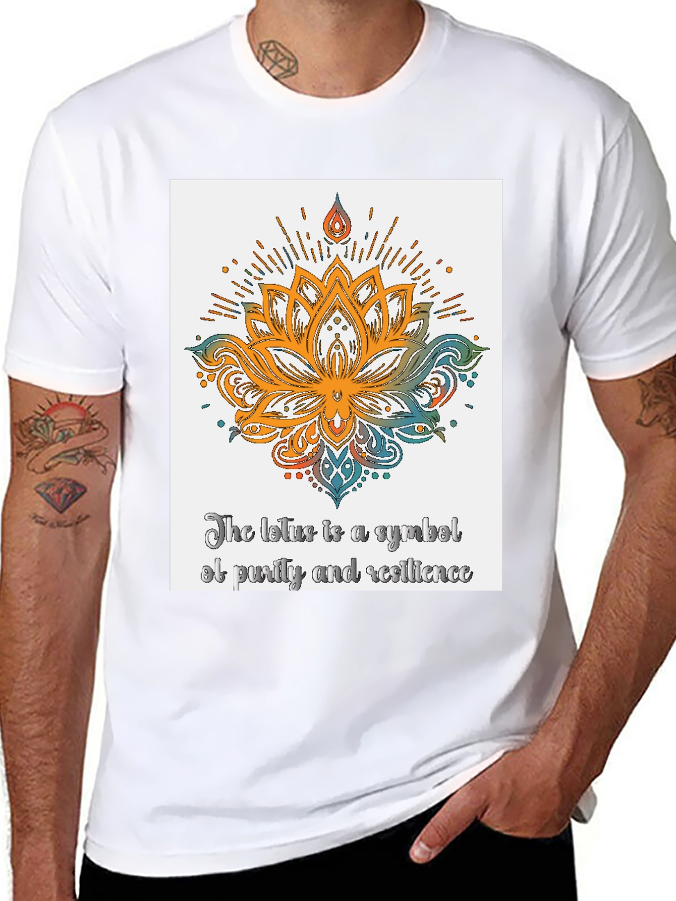 Lotus Symbol T-Shirt - Purity and Resilience
