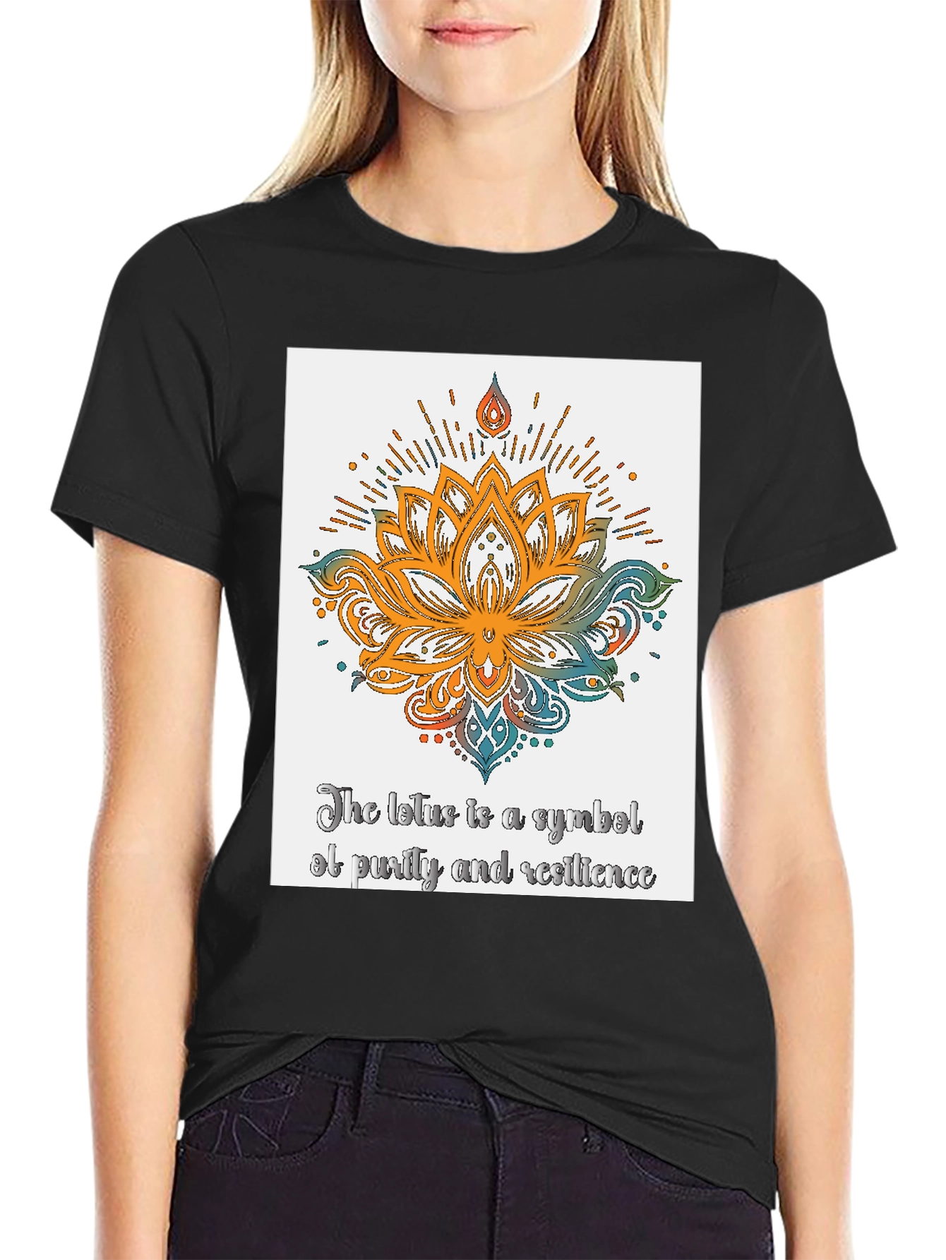 Lotus Symbol T-Shirt - Purity and Resilience