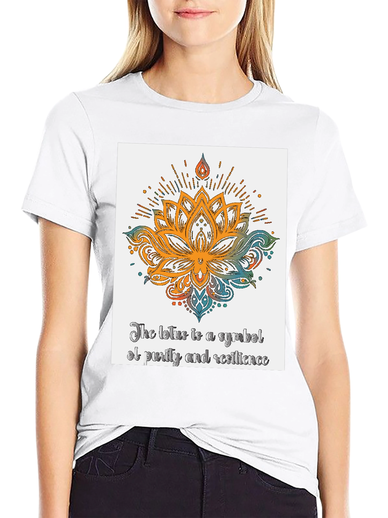 Lotus Symbol T-Shirt - Purity and Resilience