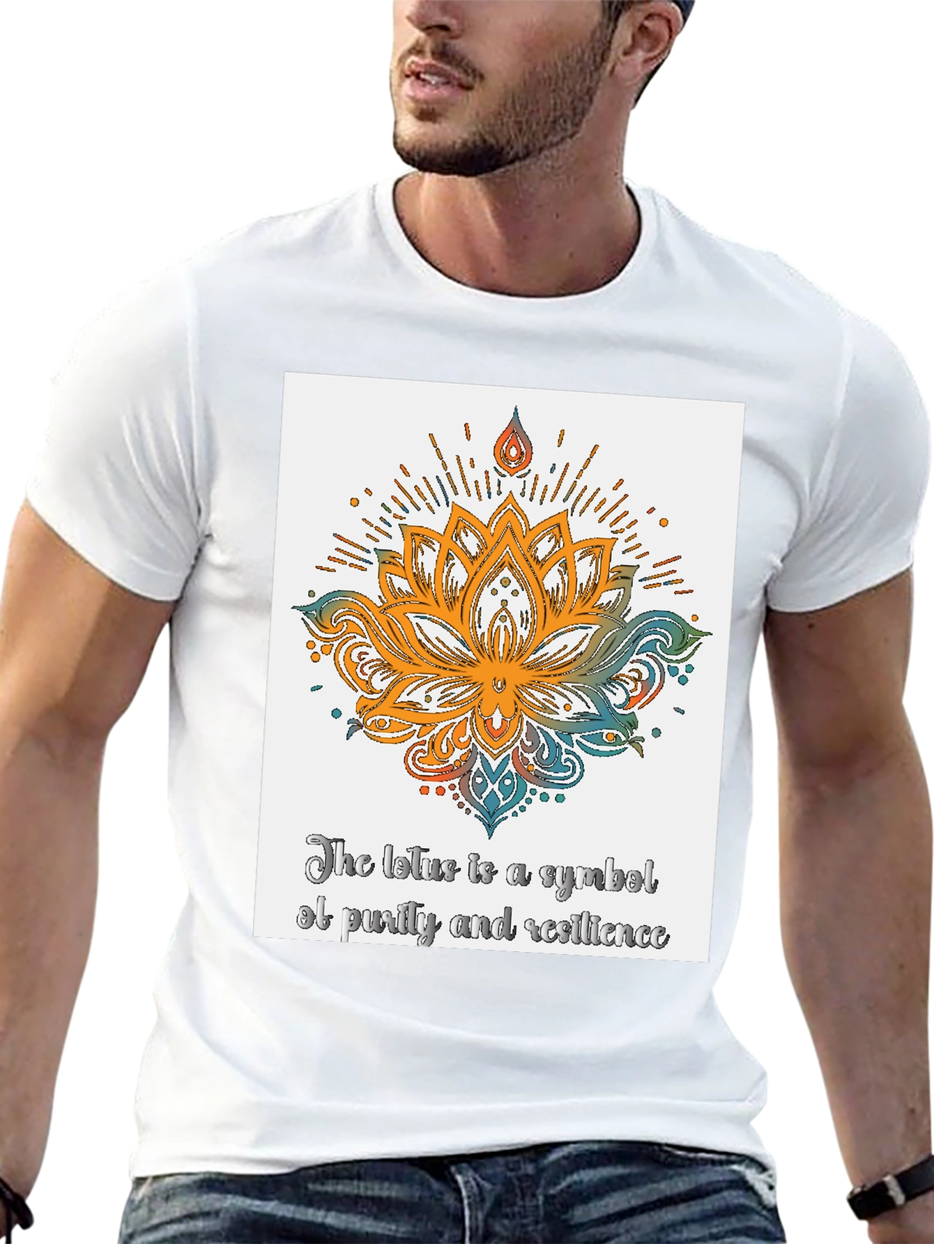 Lotus Symbol T-Shirt - Purity and Resilience