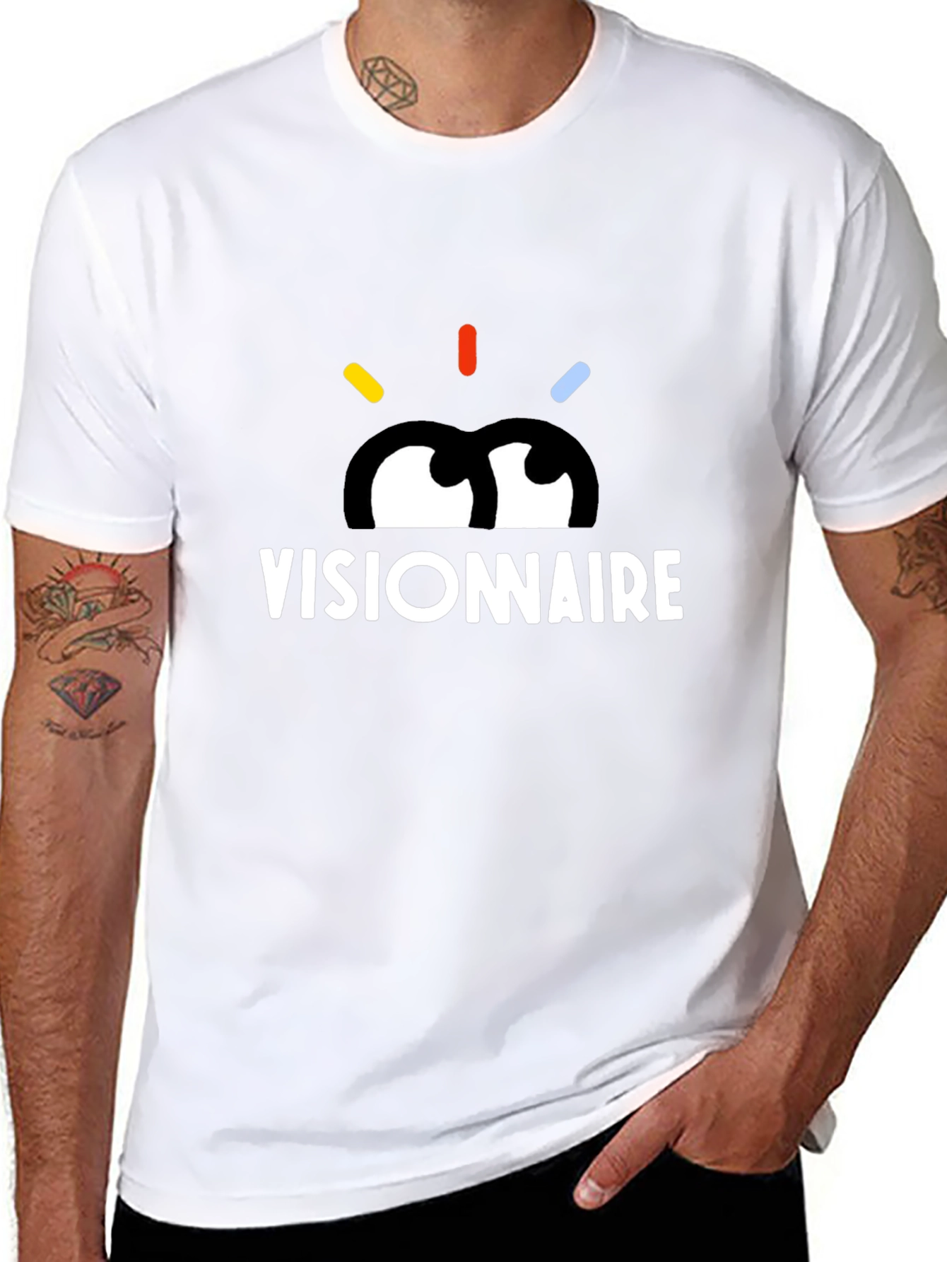 Visionnaire Graphic Black T-Shirt - Modern Eye Design