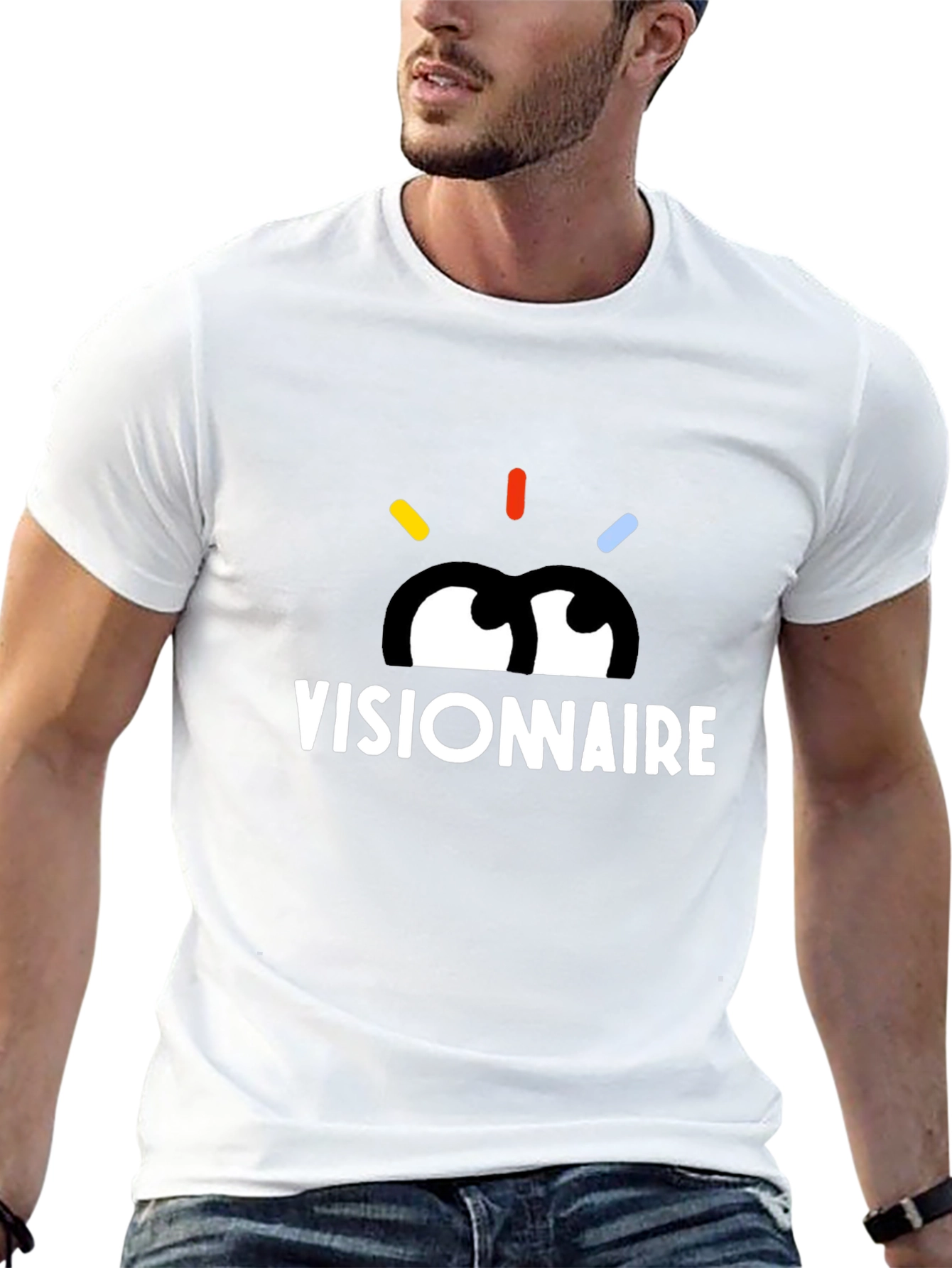 Visionnaire Graphic Black T-Shirt - Modern Eye Design