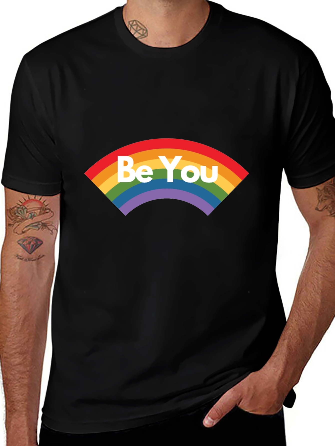 Be You Rainbow Graphic Tee - Soft Cotton Blend