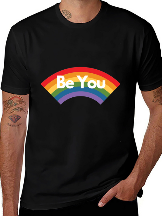 Be You Rainbow Graphic Tee - Soft Cotton Blend