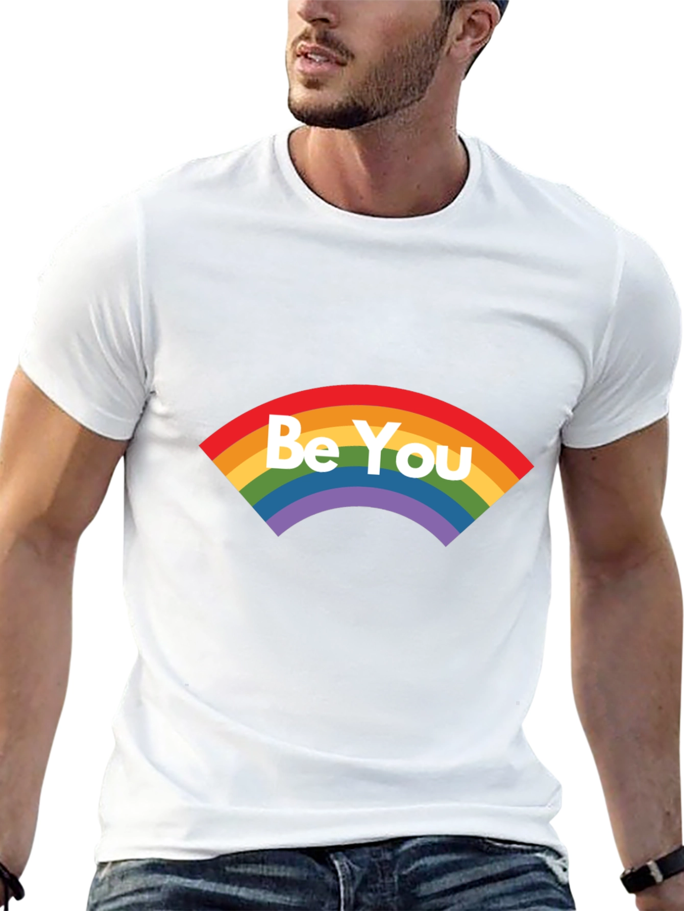 Be You Rainbow Graphic Tee - Soft Cotton Blend