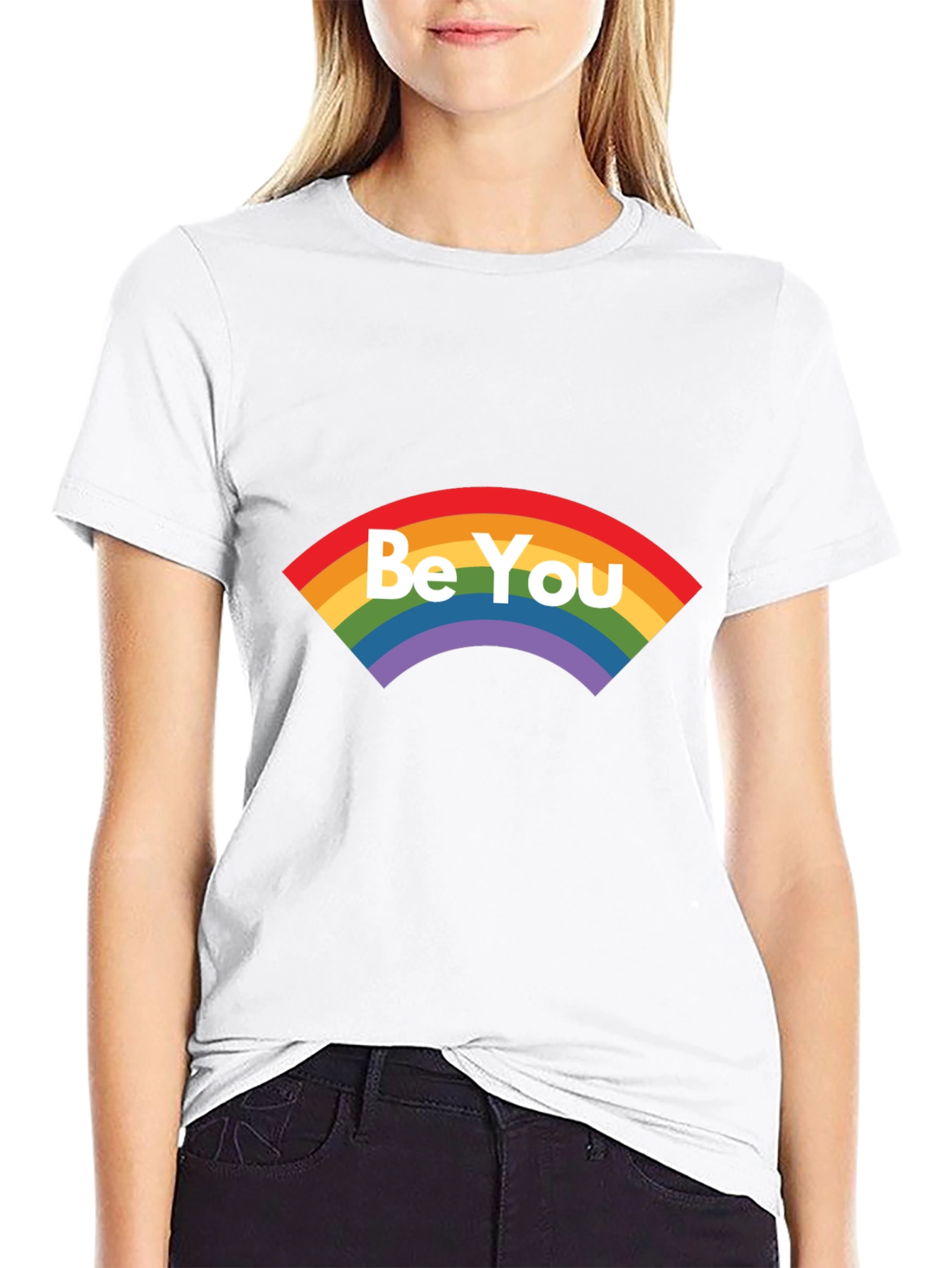 Be You Rainbow Graphic Tee - Soft Cotton Blend