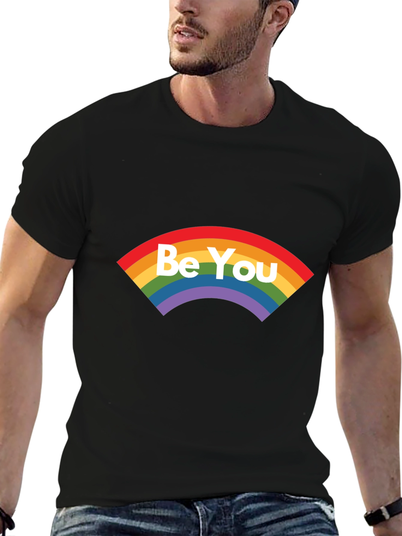 Be You Rainbow Graphic Tee - Soft Cotton Blend