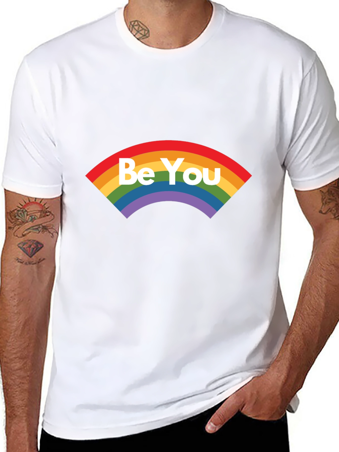 Be You Rainbow Graphic Tee - Soft Cotton Blend