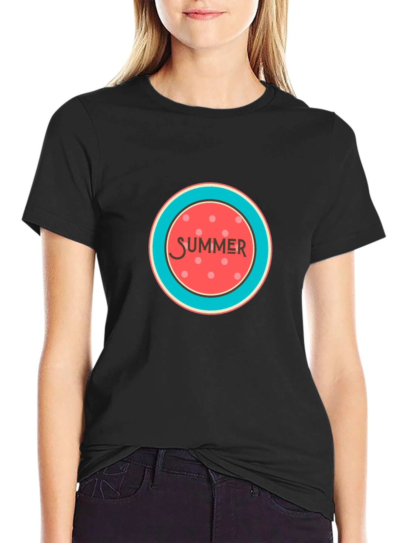 Summer Graphic Black T-Shirt