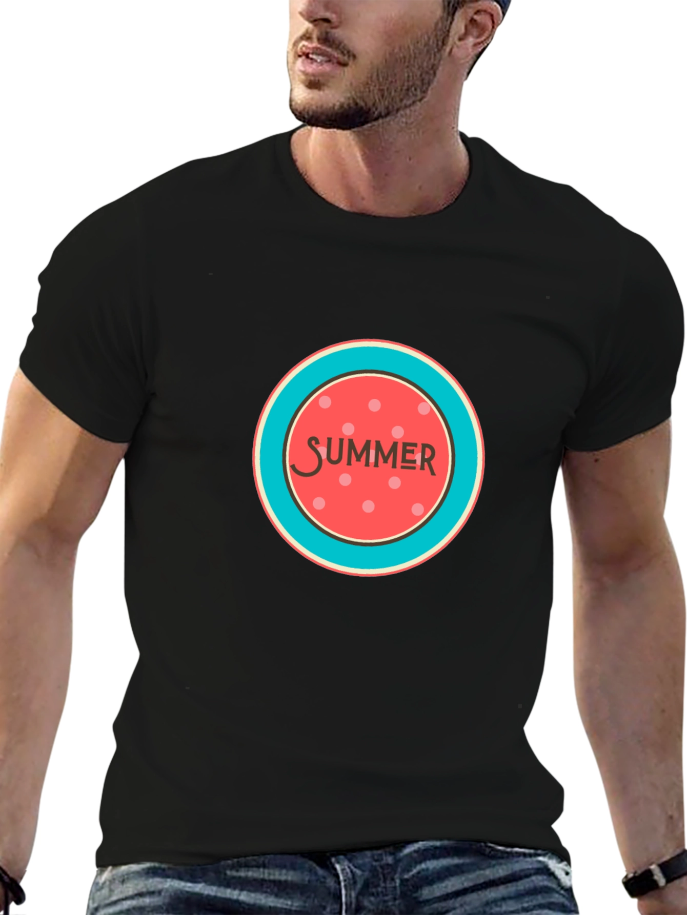 Summer Graphic Black T-Shirt