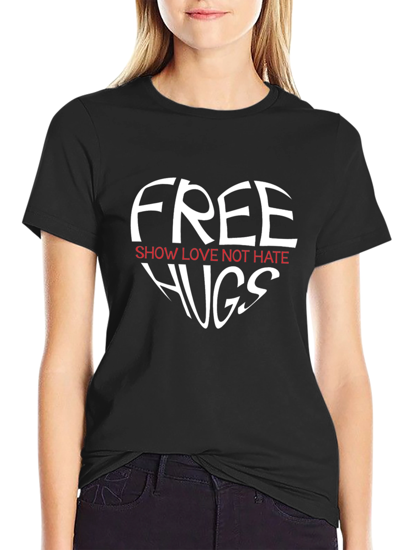 Free Hugs Graphic Tee - Show Love Not Hate