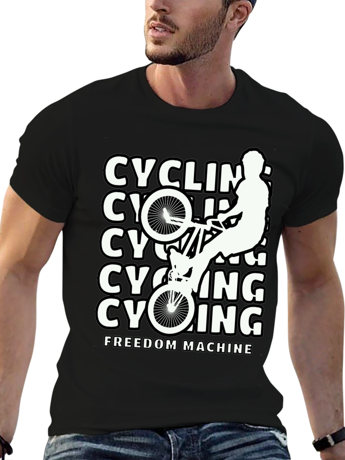 Cycling Freedom Machine Black T-Shirt