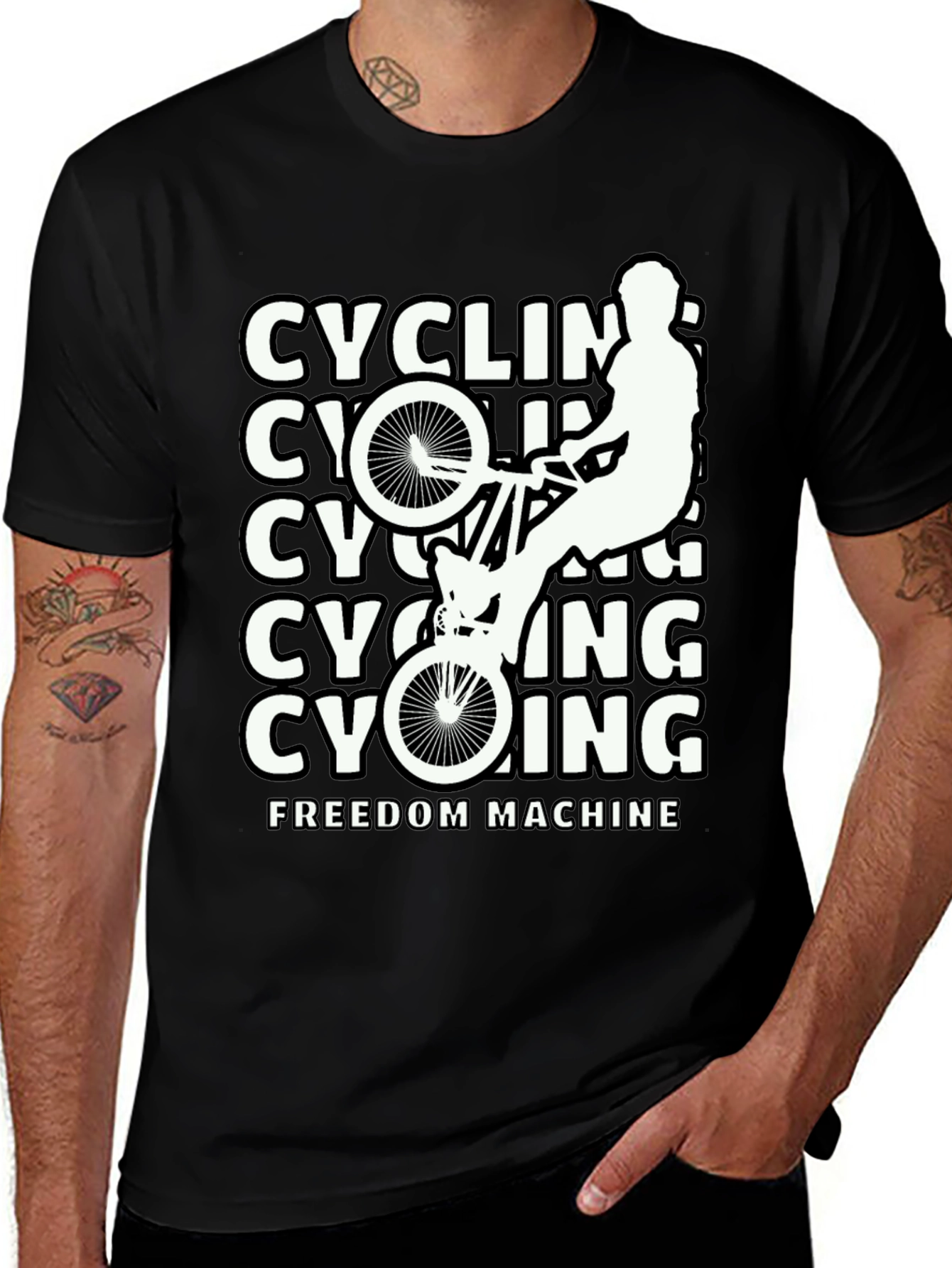 Cycling Freedom Machine Black T-Shirt