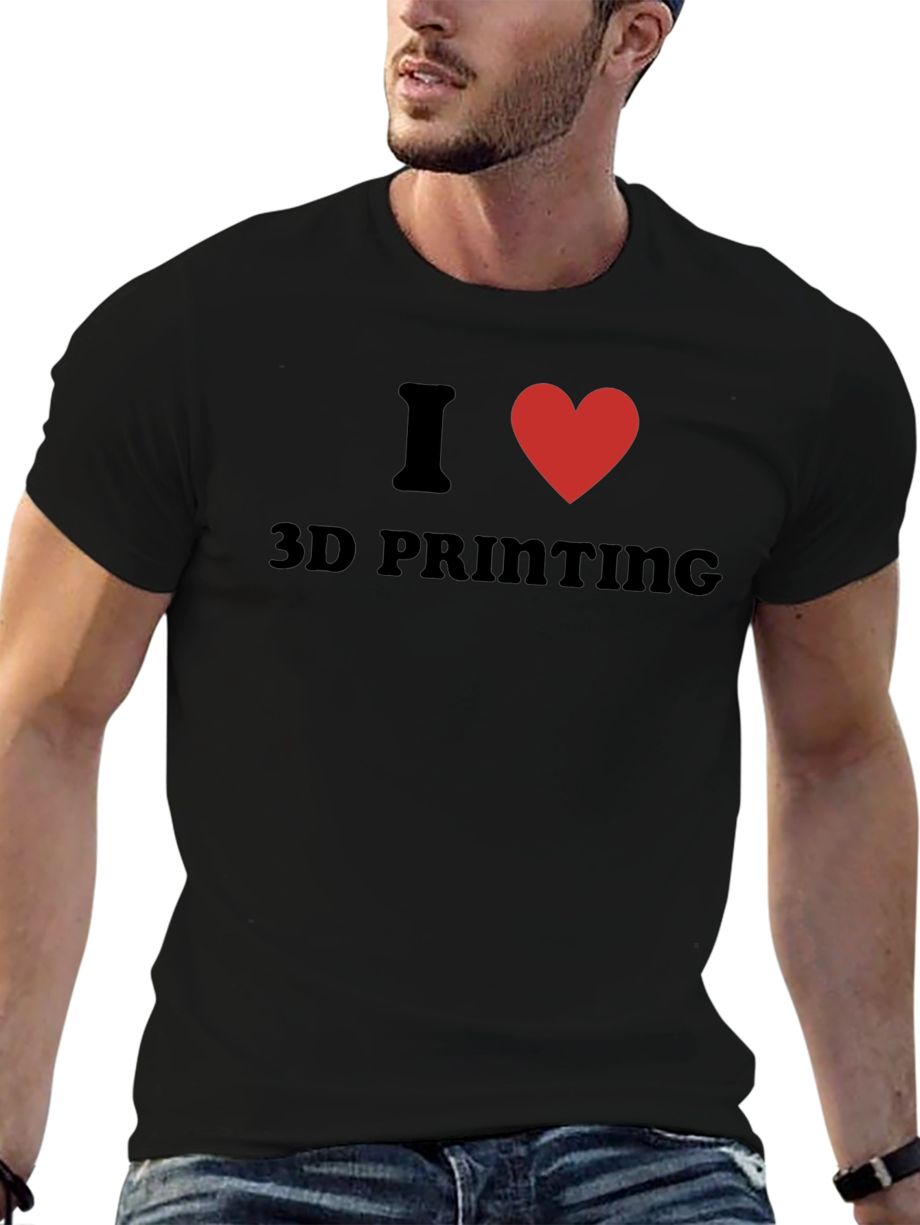 I Heart 3D Printing Black T-Shirt