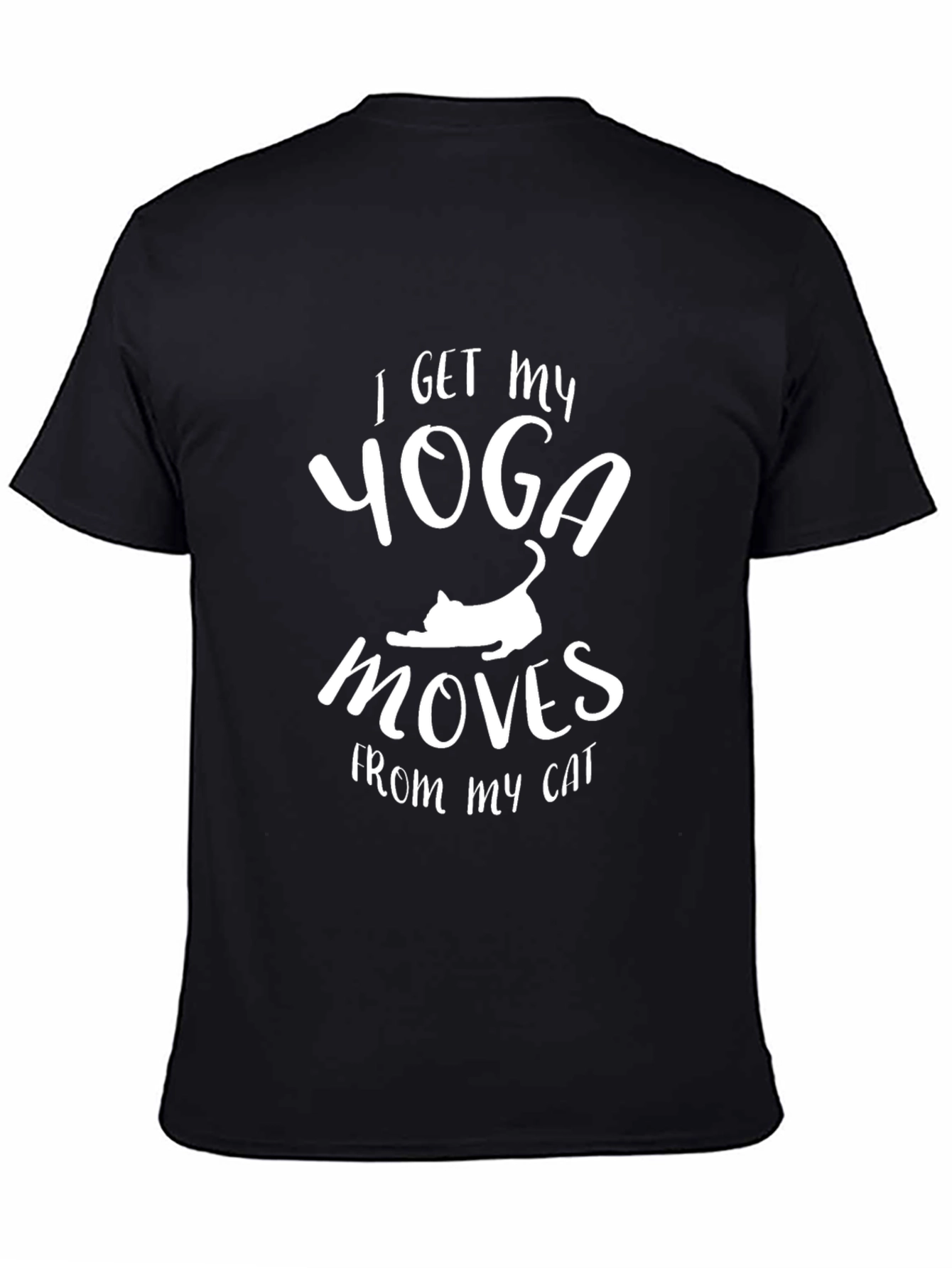 Yoga Moves Cat T-Shirt - Black Graphic Tee
