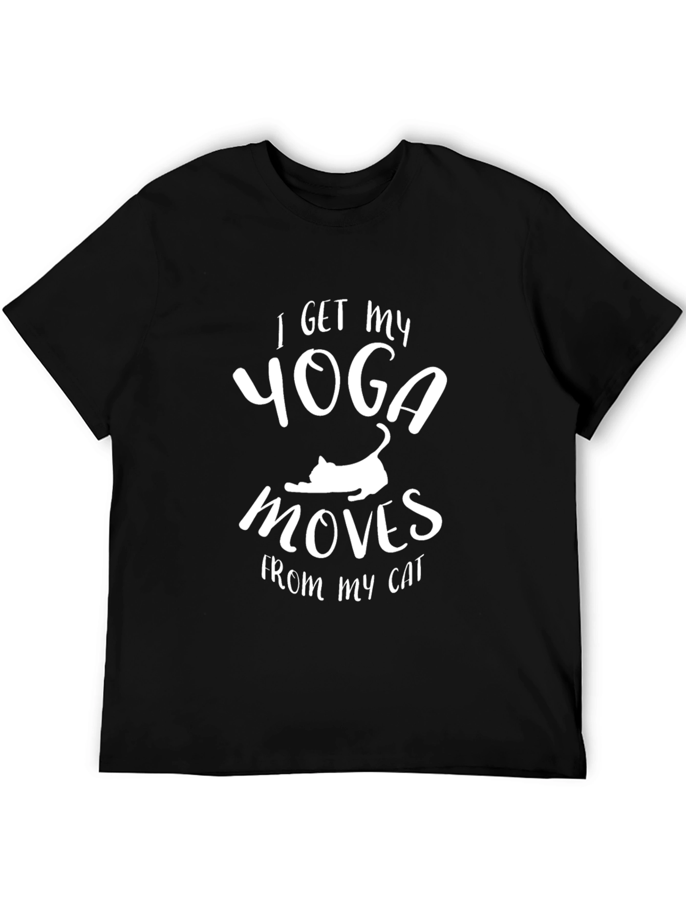 Yoga Moves Cat T-Shirt - Black Graphic Tee