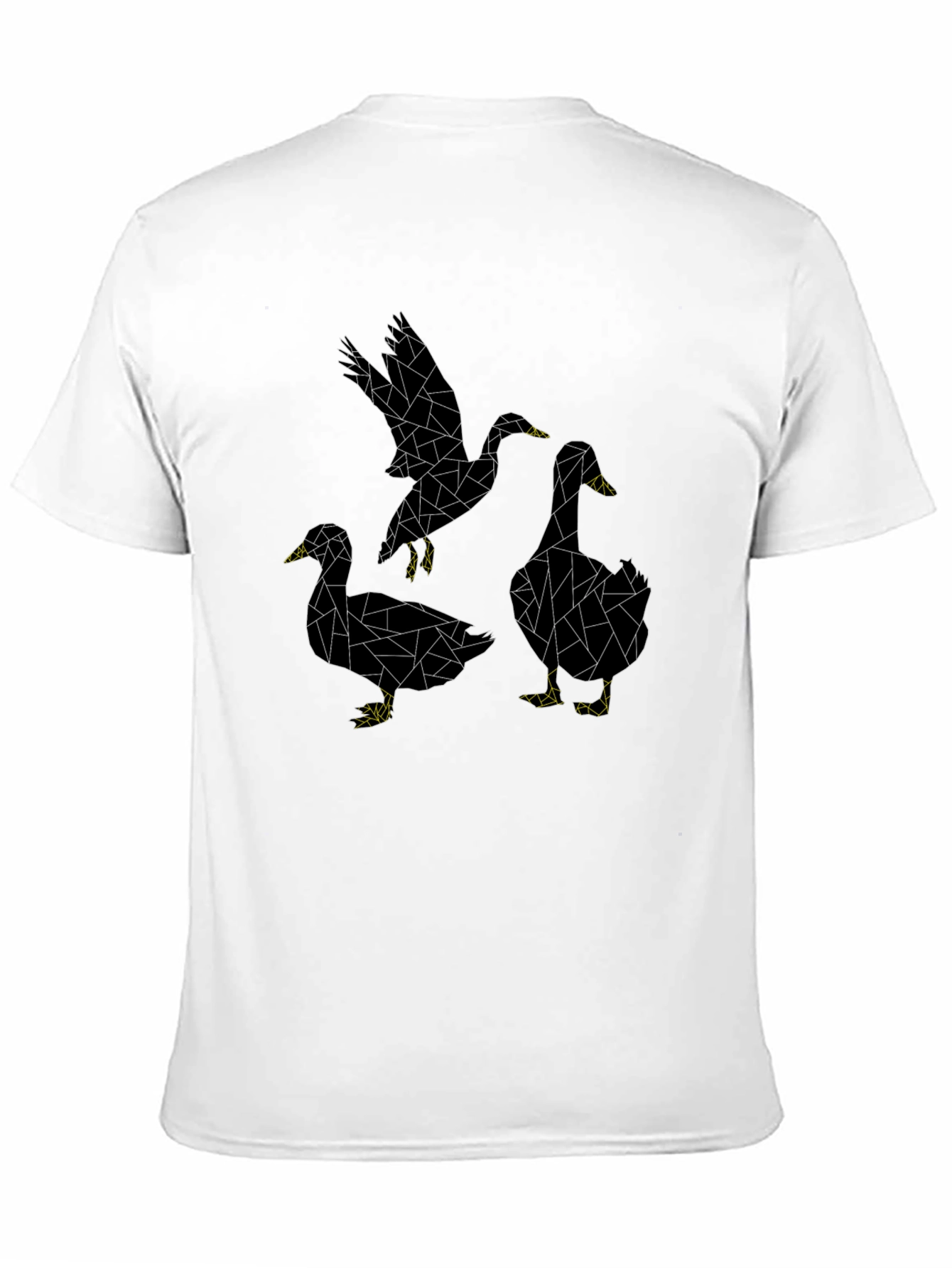 Abstract Geometric Duck Graphic Tee - Black