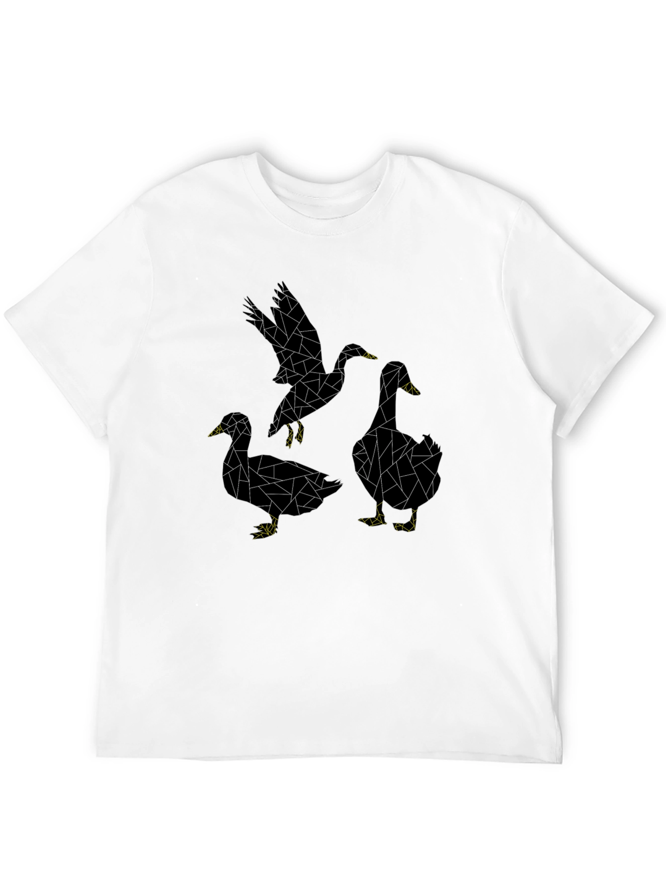 Abstract Geometric Duck Graphic Tee - Black