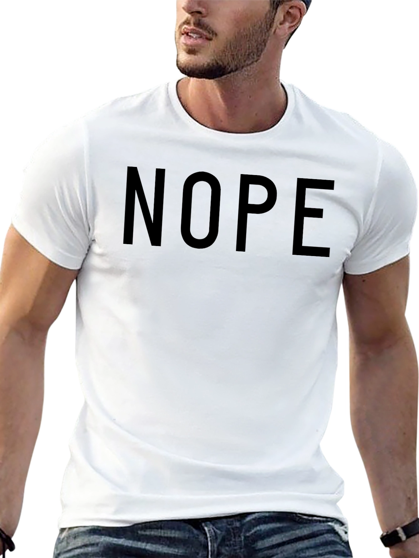 Nope Graphic Tee - Casual Black T-Shirt