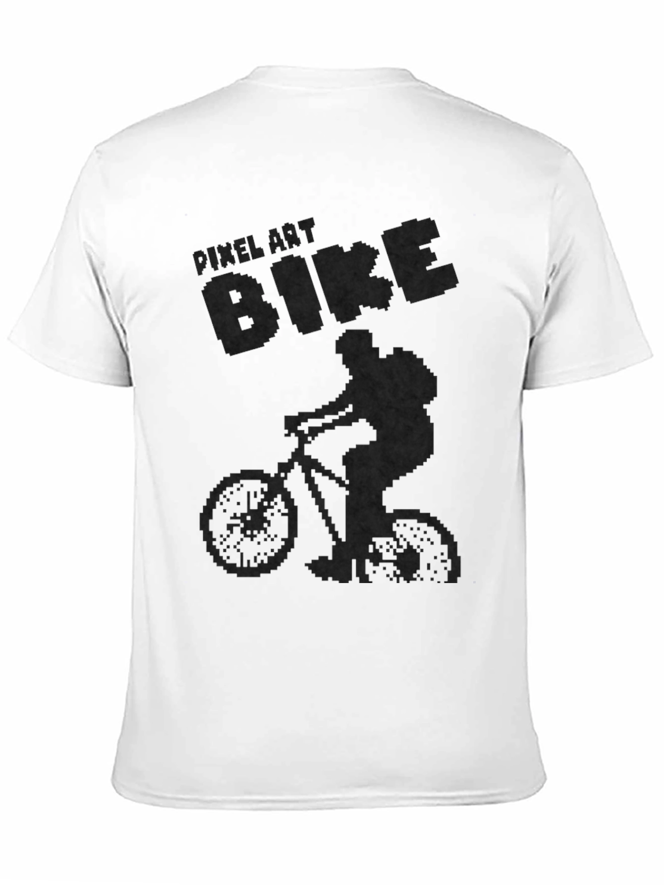 Pixel Art Bike Graphic Tee - Cool Cycling Shirt