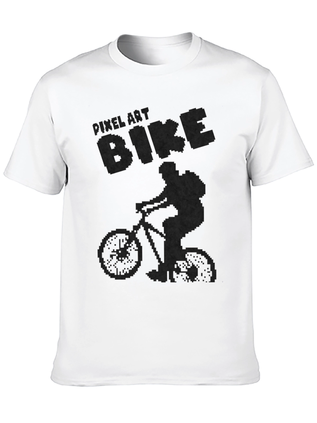 Pixel Art Bike Graphic Tee - Cool Cycling Shirt