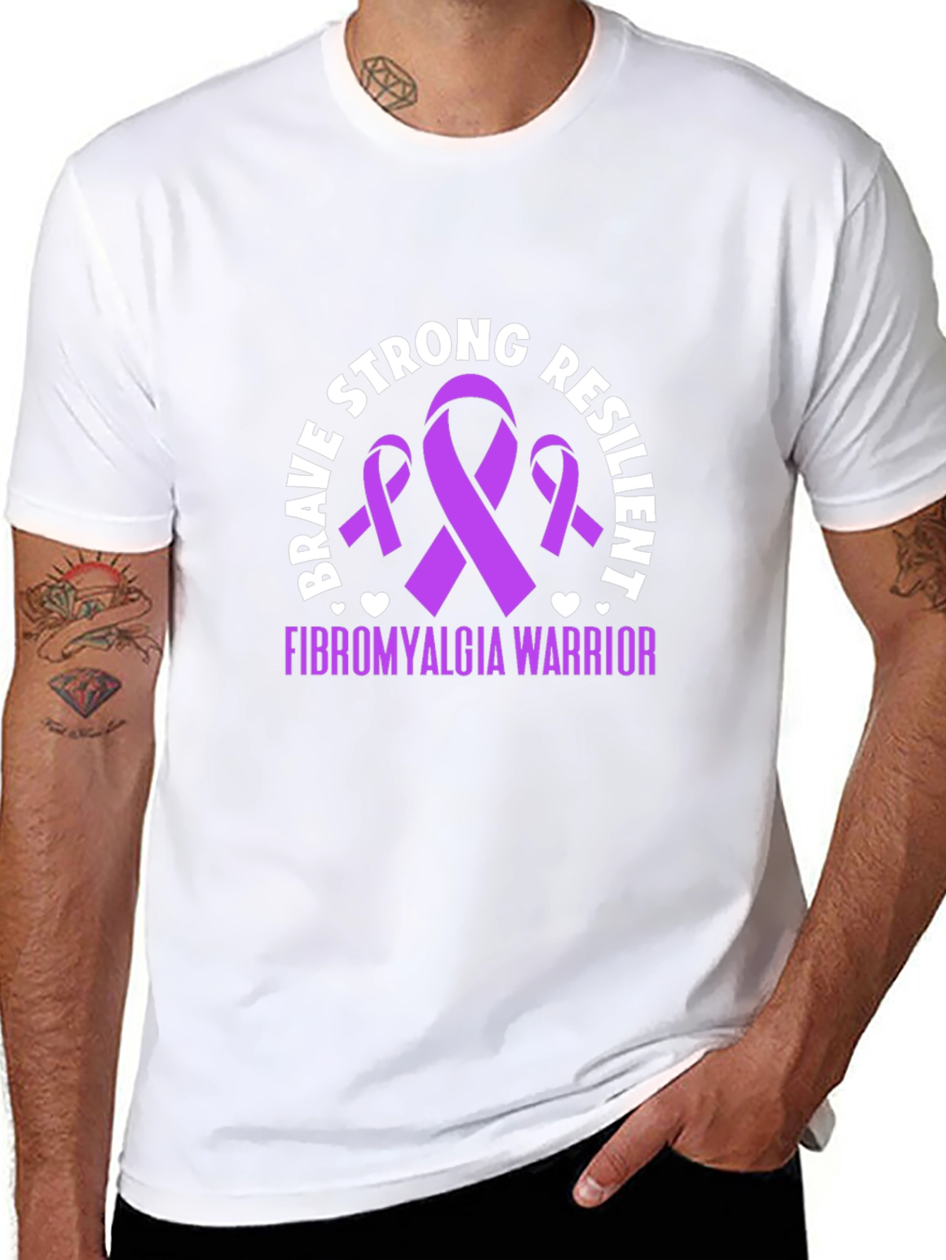 Fibromyalgia Warrior T-Shirt - Strong Brave Resilient