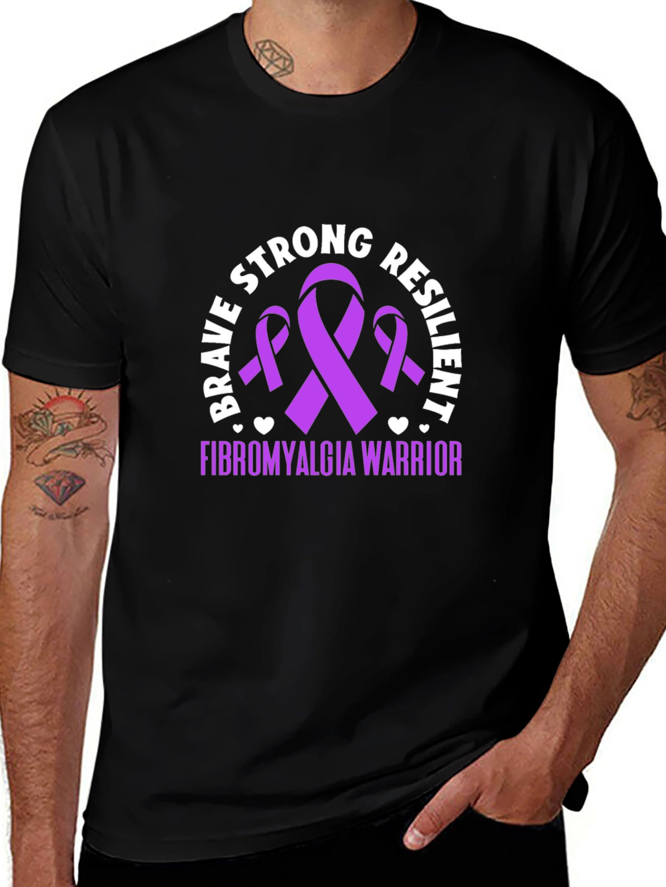 Fibromyalgia Warrior T-Shirt - Strong Brave Resilient