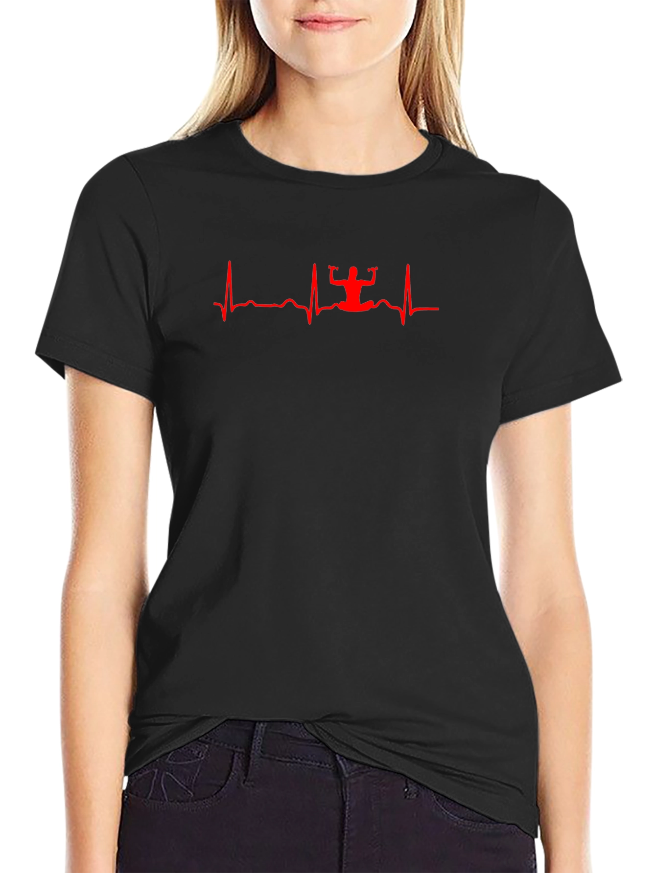 Workout Heartbeat Black T-Shirt