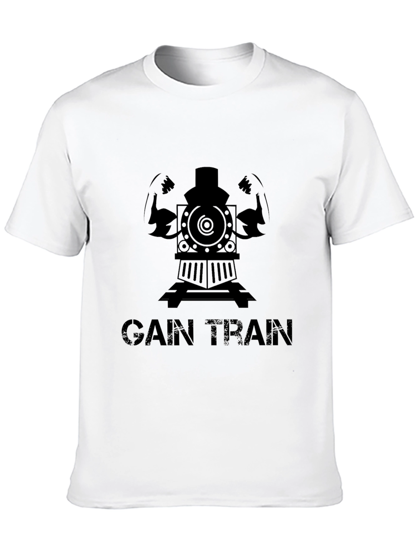 Gain Train Black T-Shirt - Fitness Motivation Tee
