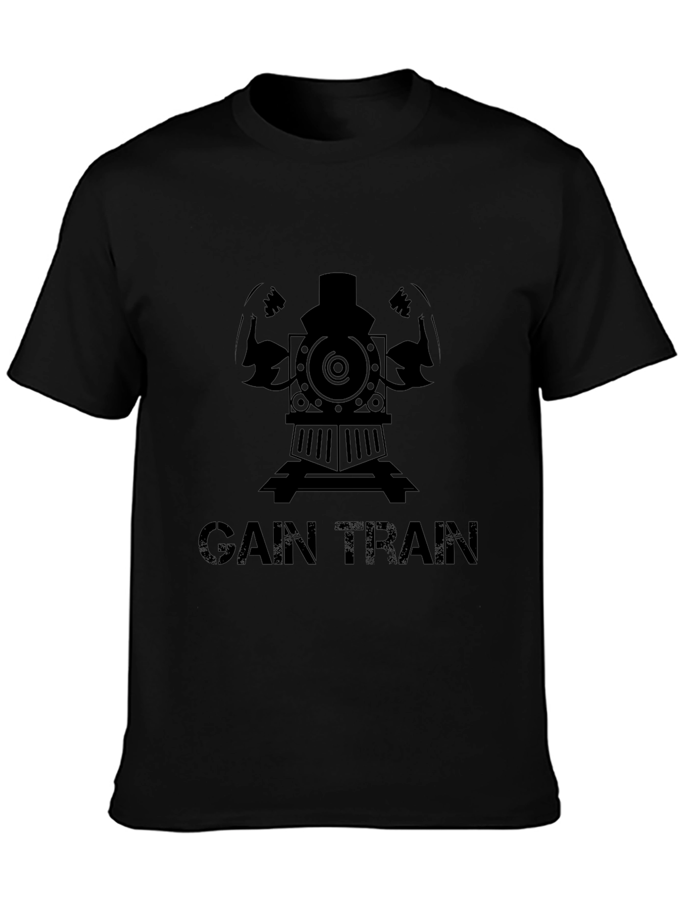 Gain Train Black T-Shirt - Fitness Motivation Tee