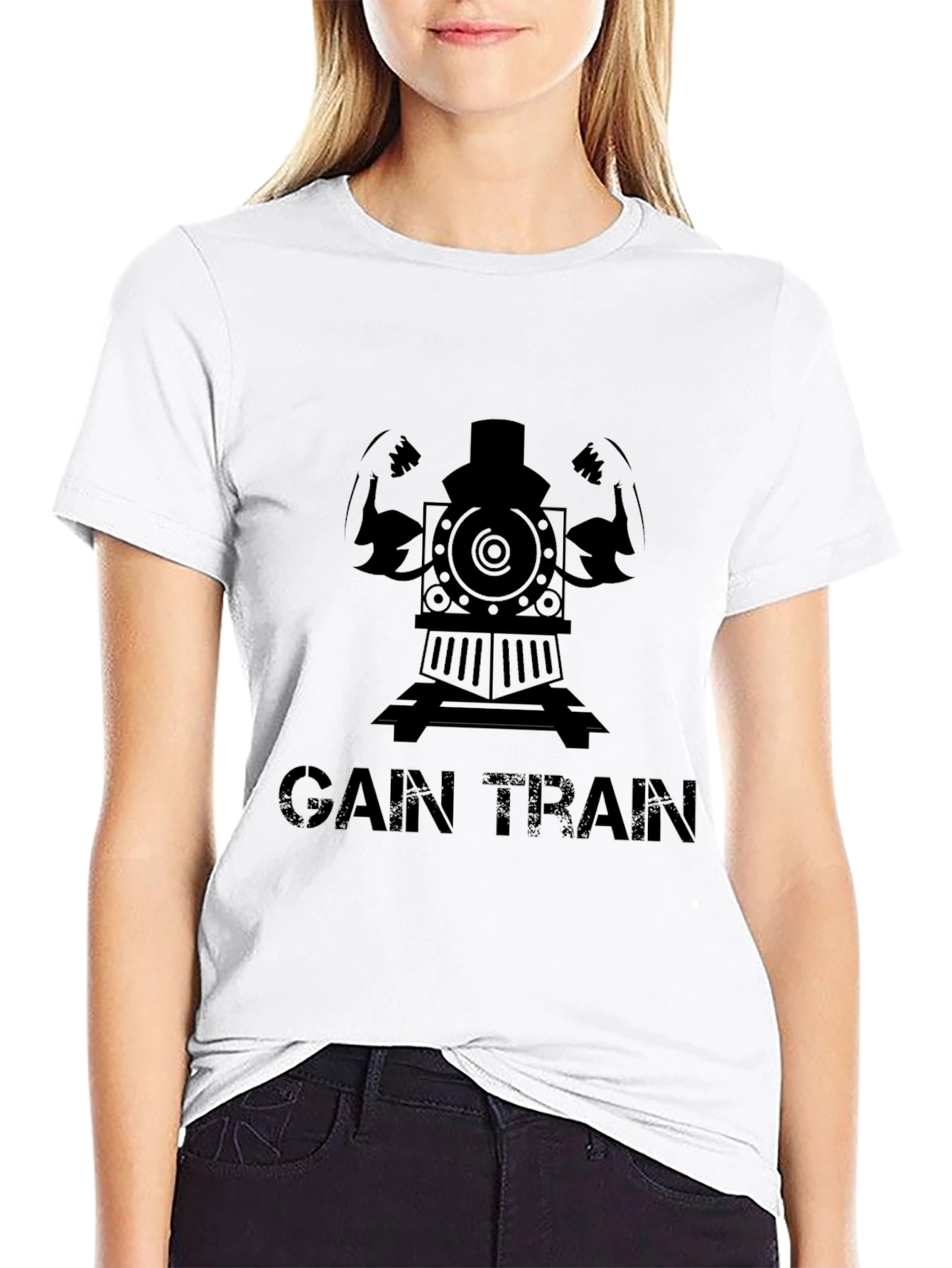 Gain Train Black T-Shirt - Fitness Motivation Tee