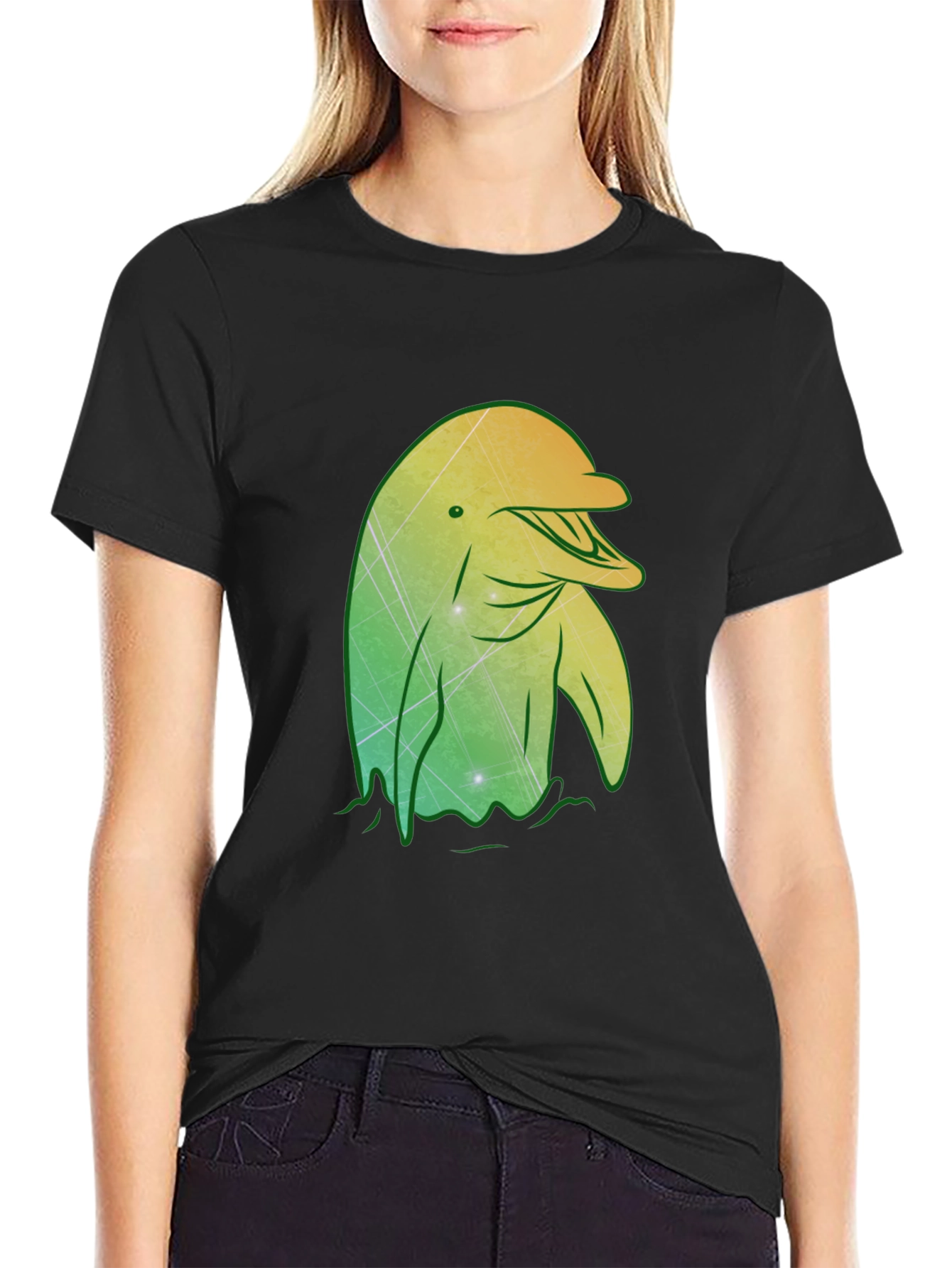 Dolphin Graphic Tee - Stylish Mens Black T-Shirt
