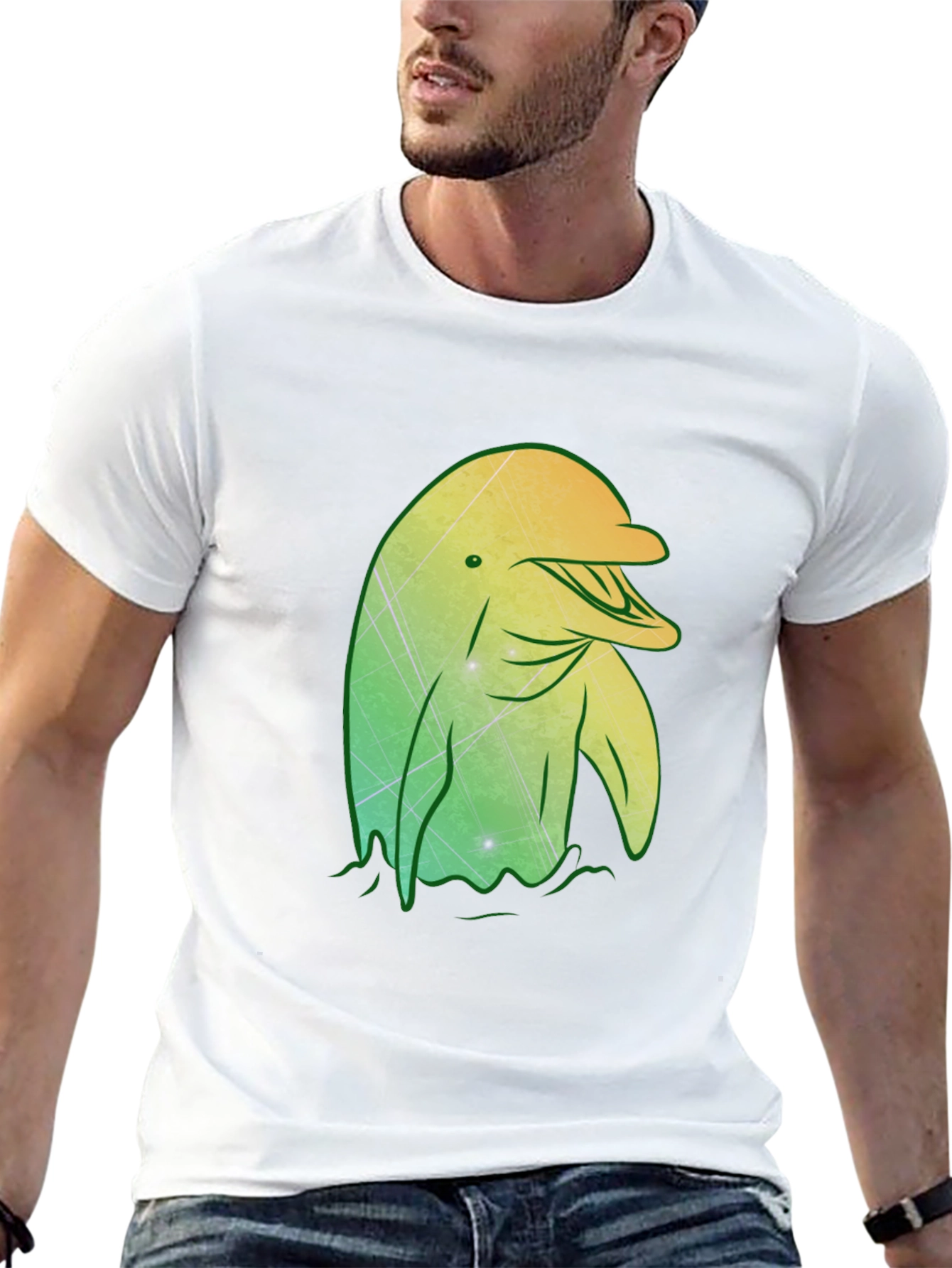 Dolphin Graphic Tee - Stylish Mens Black T-Shirt