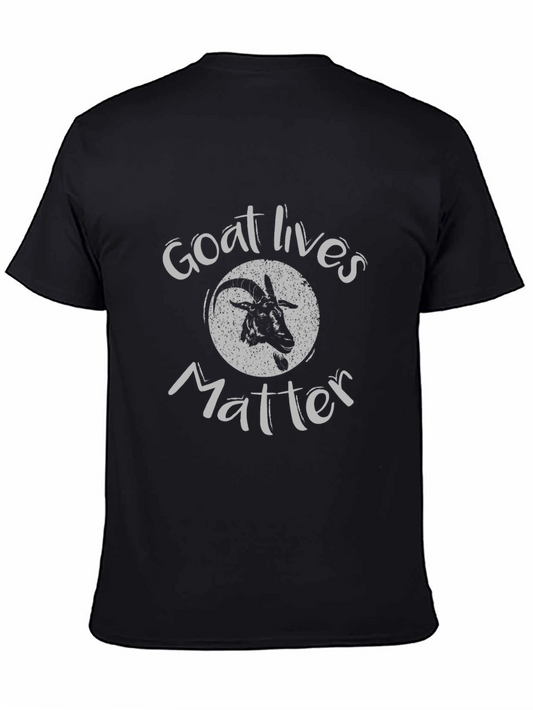 Goat Lives Matter Graphic T-Shirt - Black